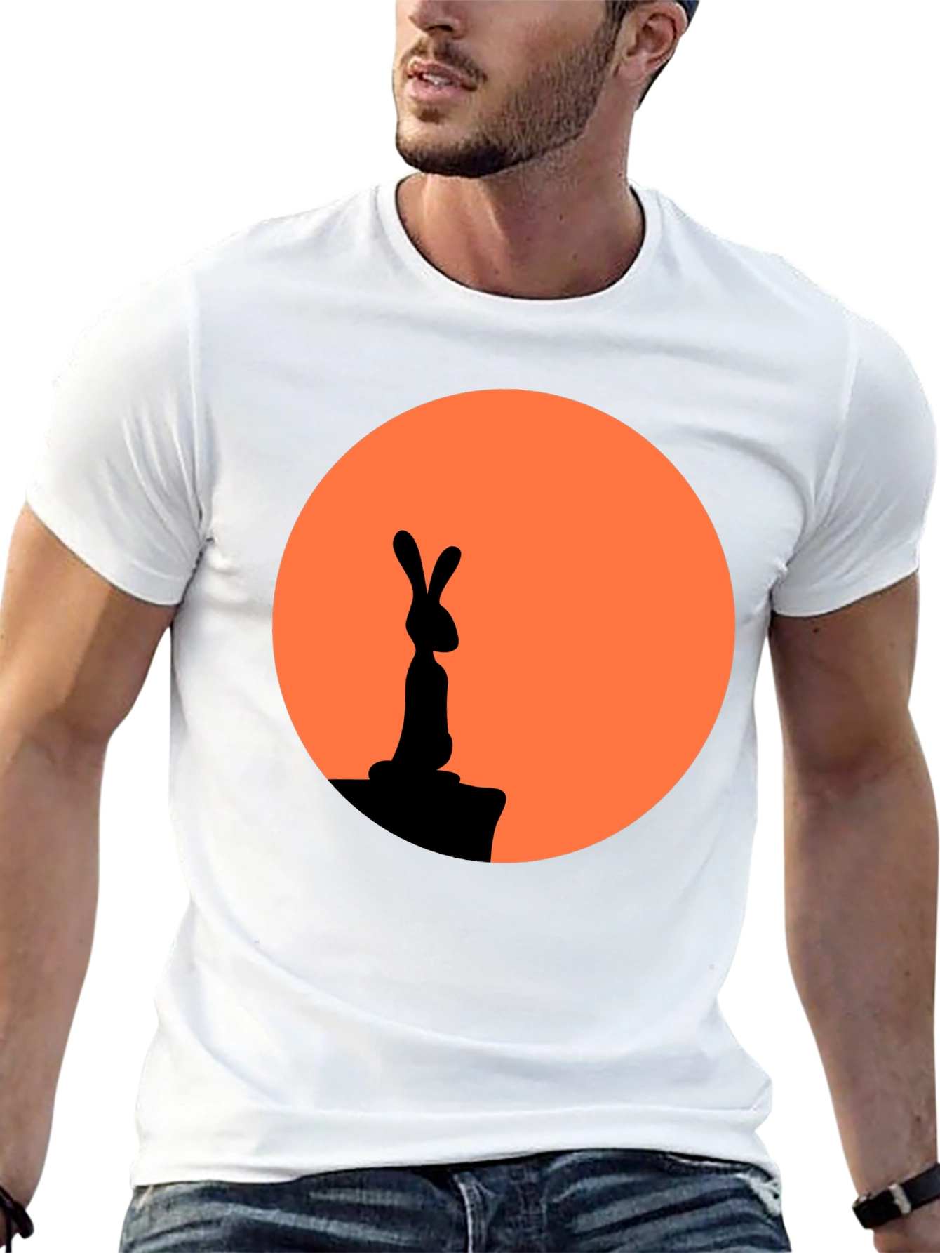 Black Rabbit Silhouette Graphic Tee view 13