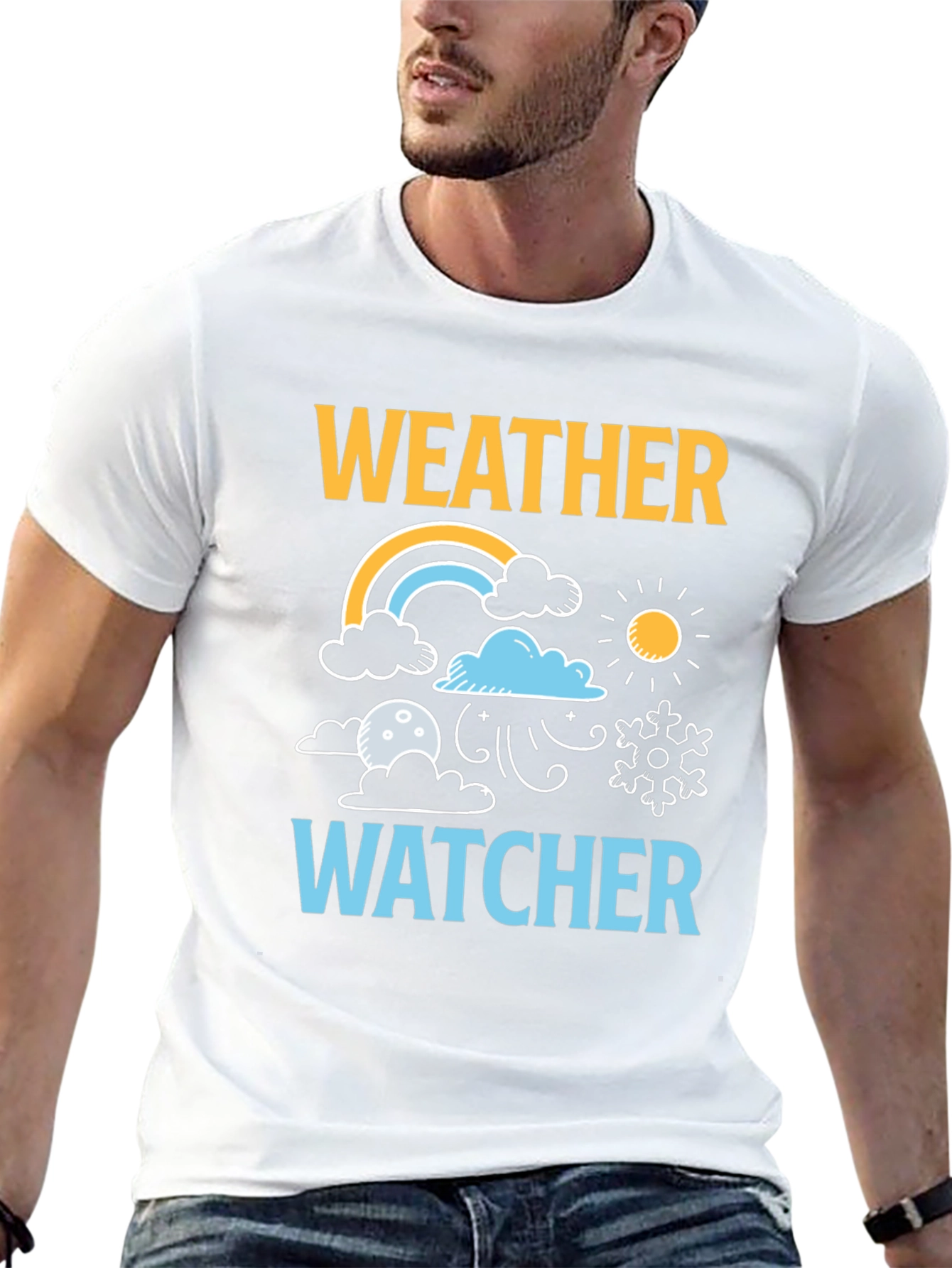 Black Weather Watcher Graphic T-Shirt view 13