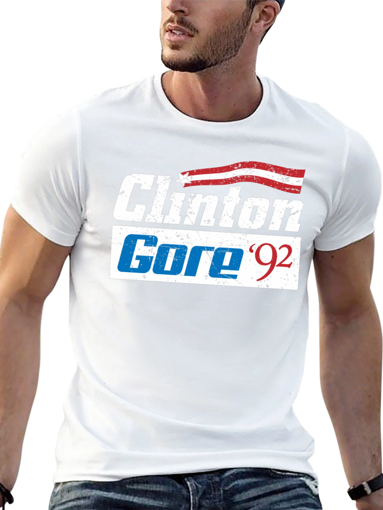 Black Clinton Gore '92 Retro T-Shirt view 13