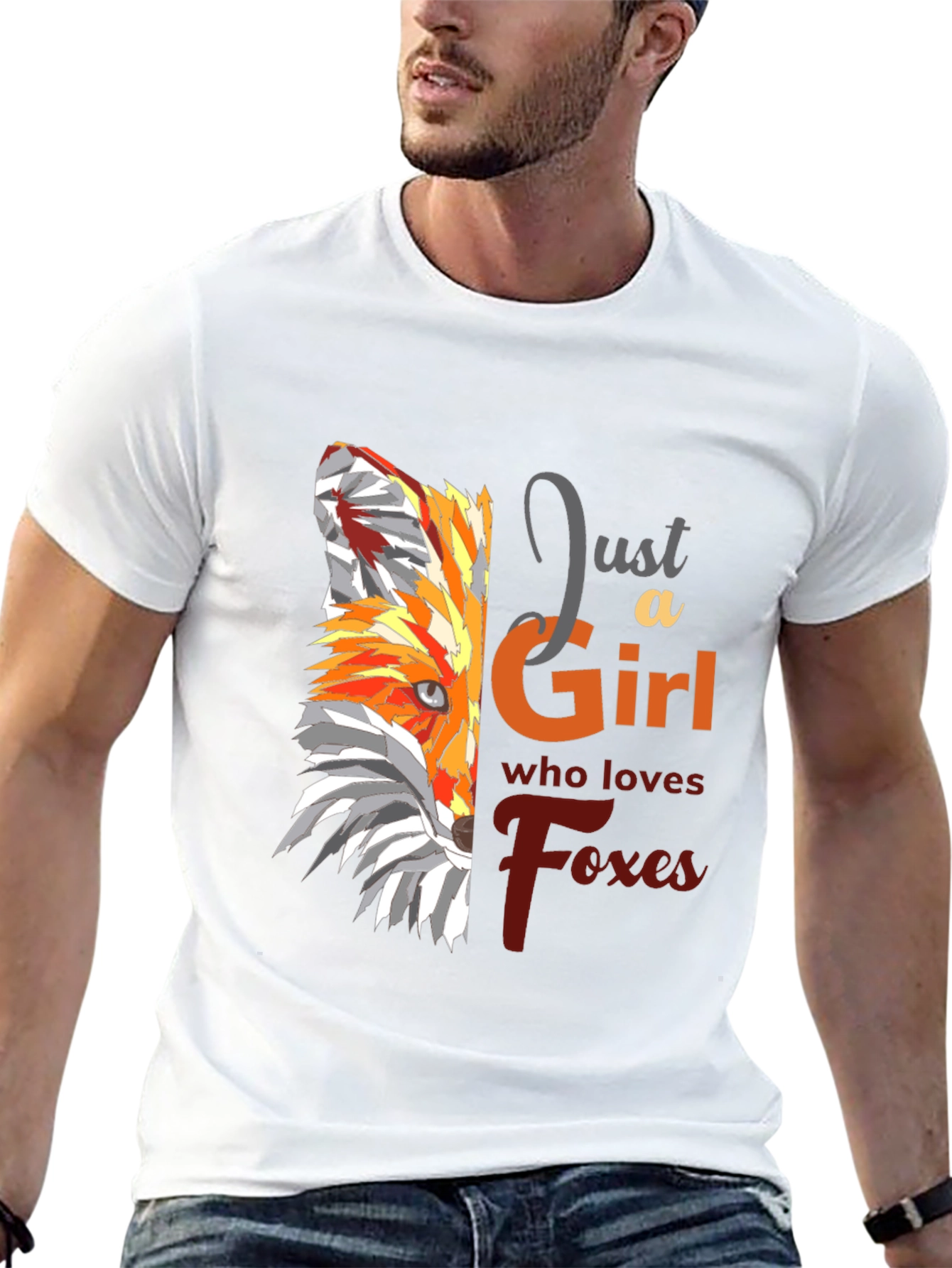 Black Fox Lover T-Shirt - "Just a Girl Who Loves Foxes" view 13