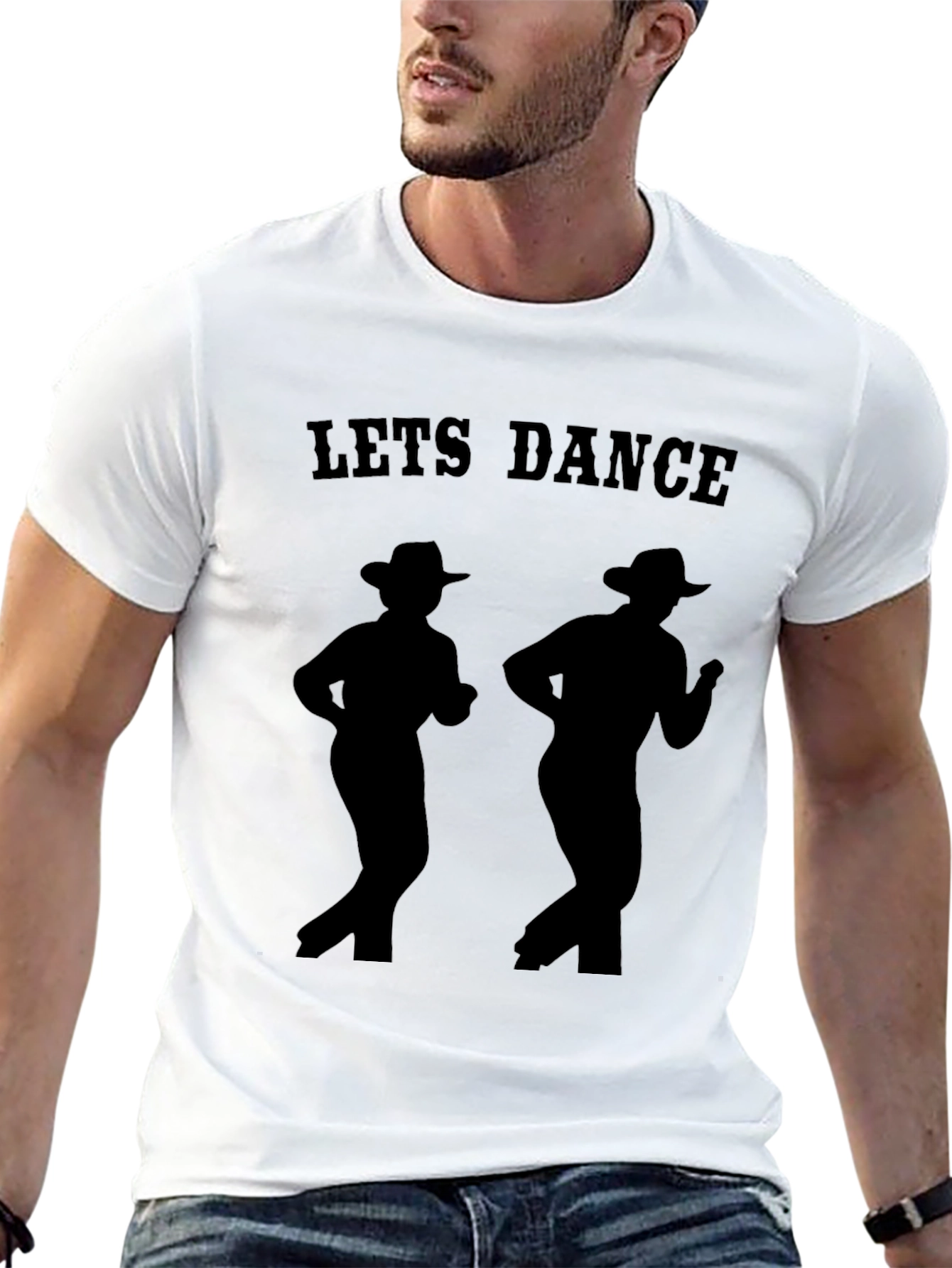 Black Let's Dance Cowboy Silhouette T-Shirt view 13