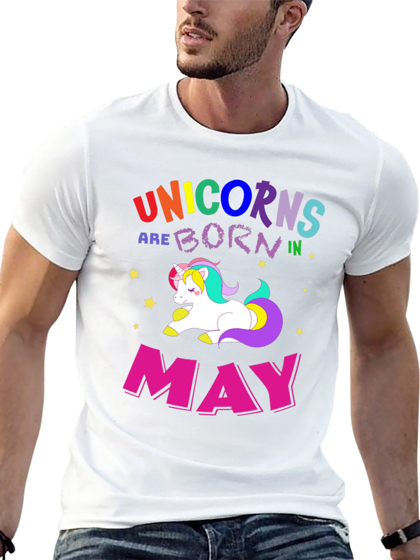 Black Unicorns Born in May T-Shirt view 13