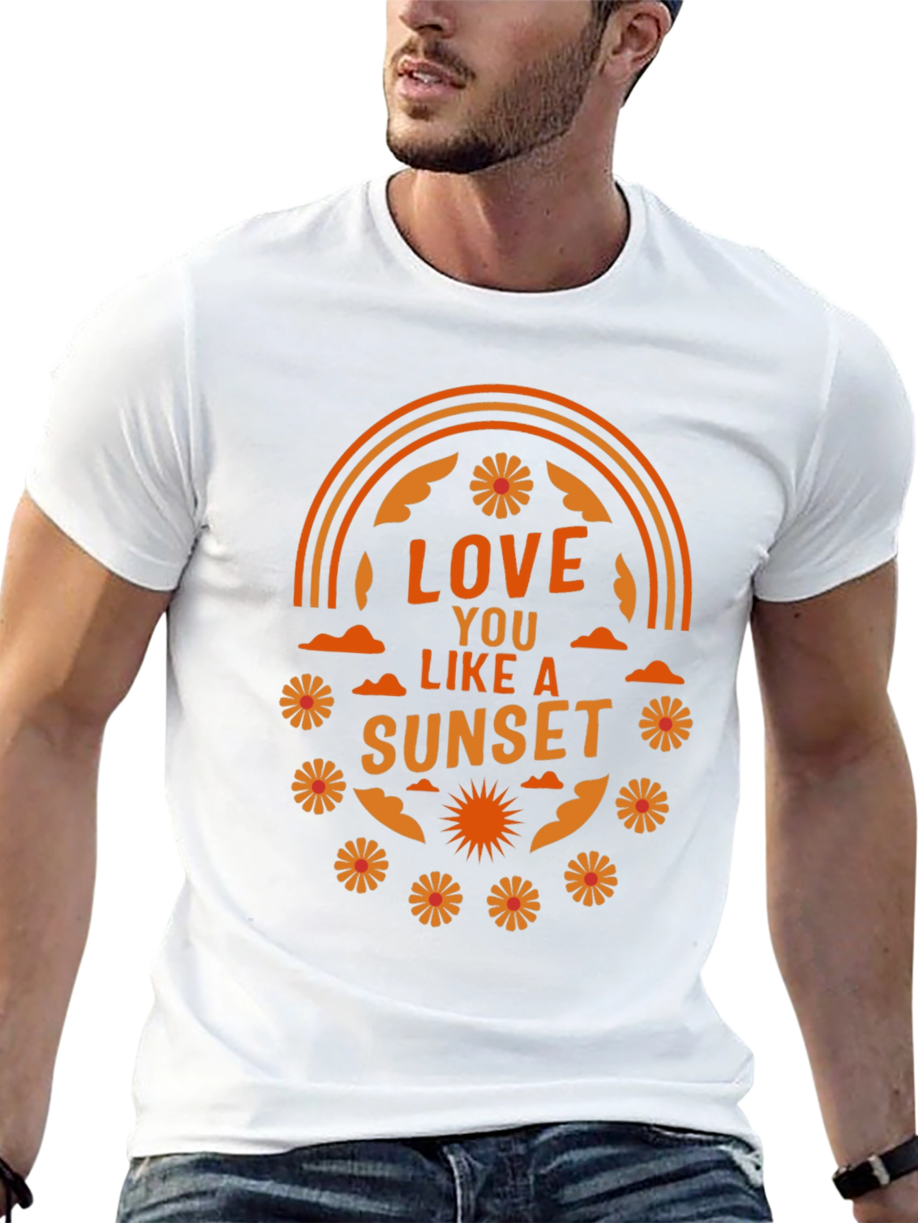 Black Love You Like a Sunset Graphic T-Shirt - Black view 13