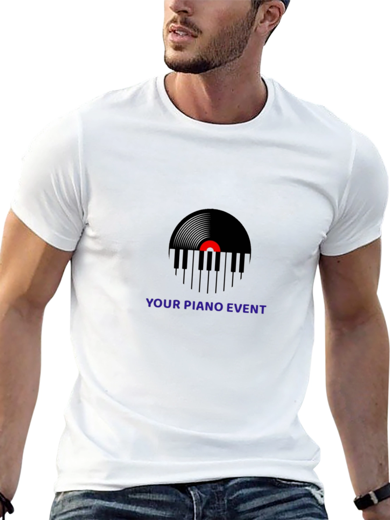 Black Your Piano Event Black Graphic T-Shirt view 13