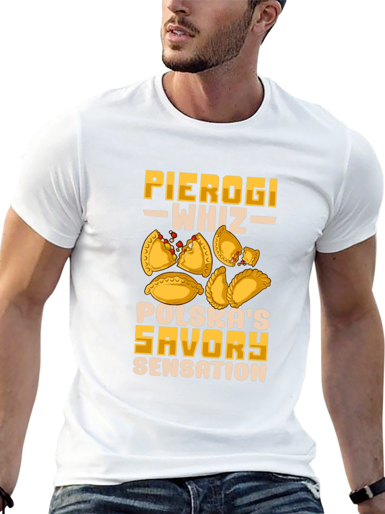 Black Pierogi Whiz T-Shirt | Polska's Savory Sensation view 13