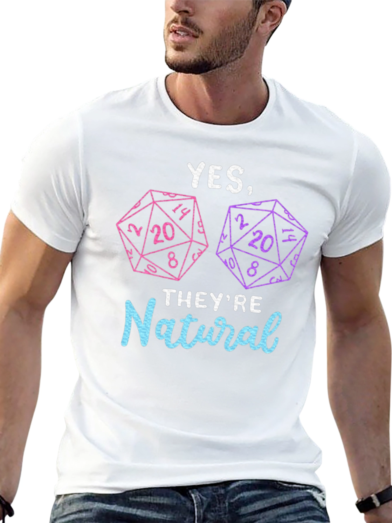 Black Natural 20 Dice T-Shirt | Dungeons and Dragons view 13