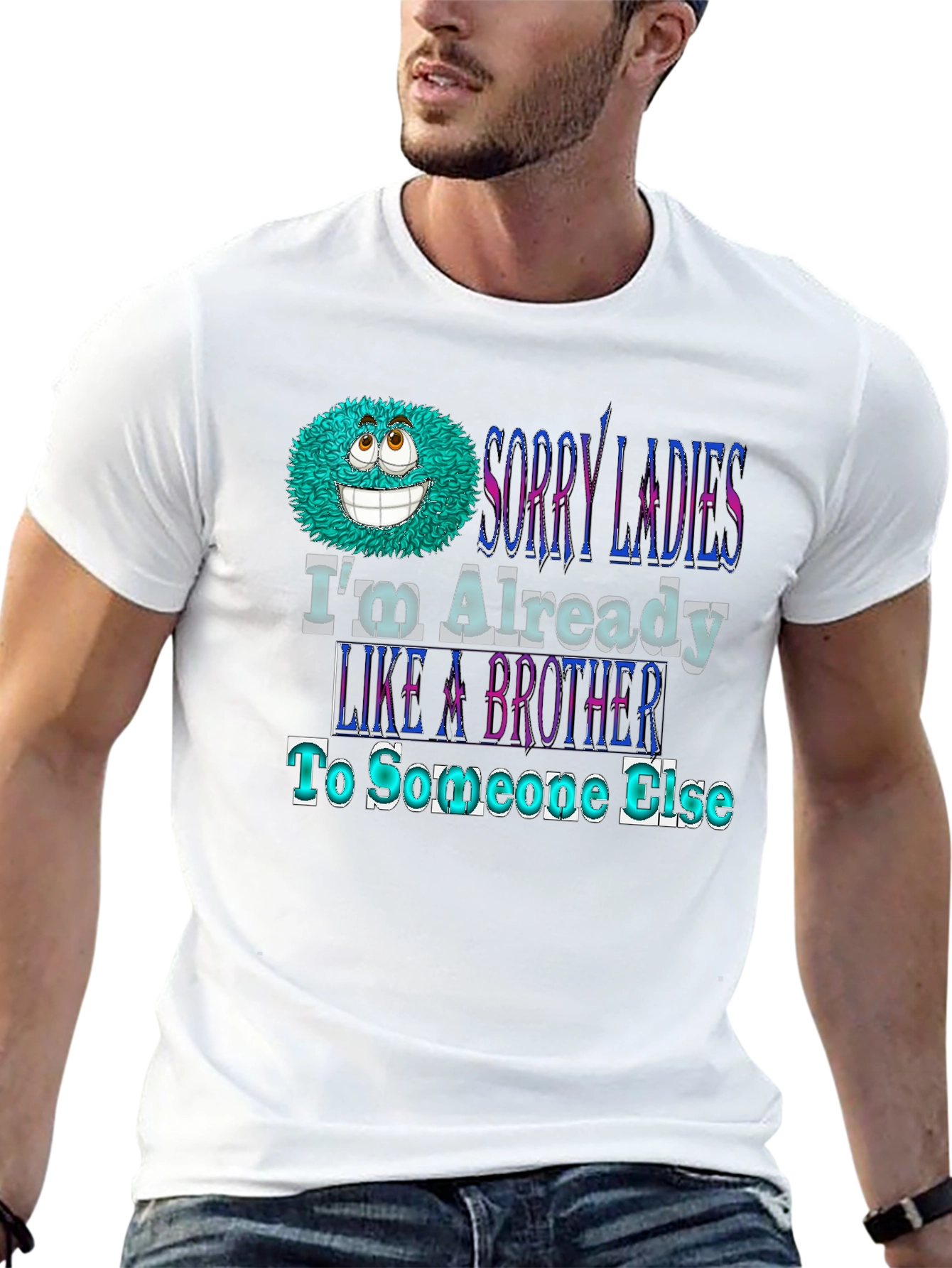 Black Sorry Ladies Brother T-Shirt - Humorous Novelty Tee view 13