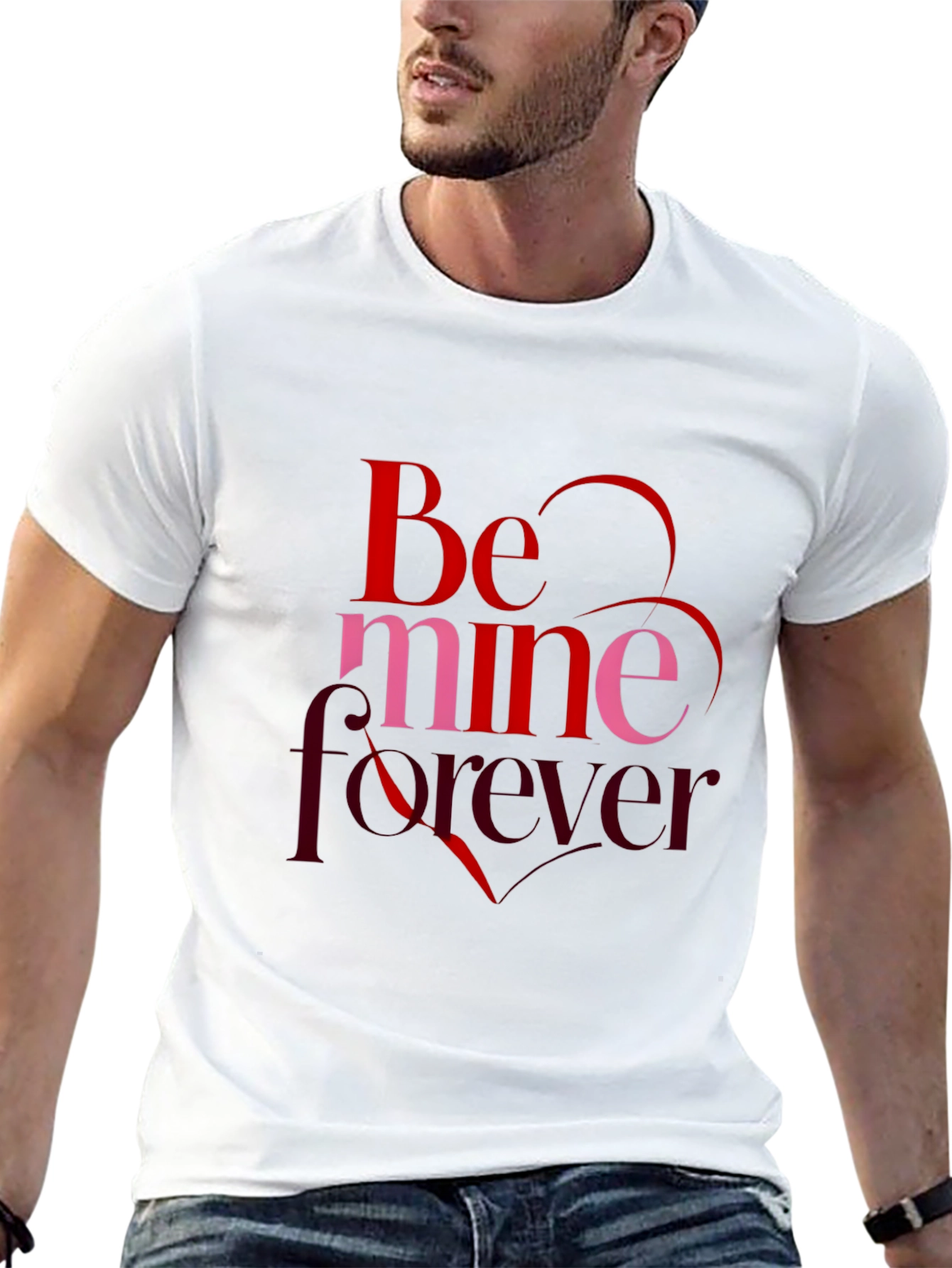 Black Be Mine Forever Valentine's Day Black T-Shirt view 13