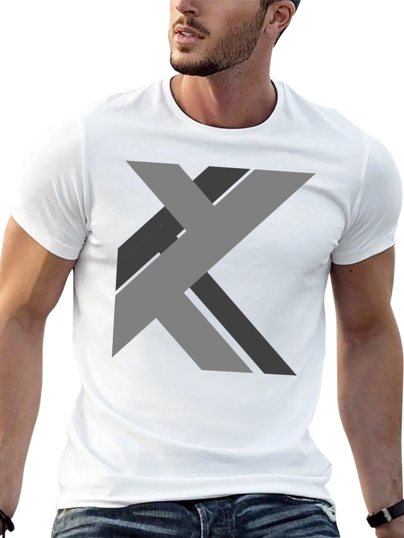 Black Modern Abstract Graphic T-Shirt - Black view 13