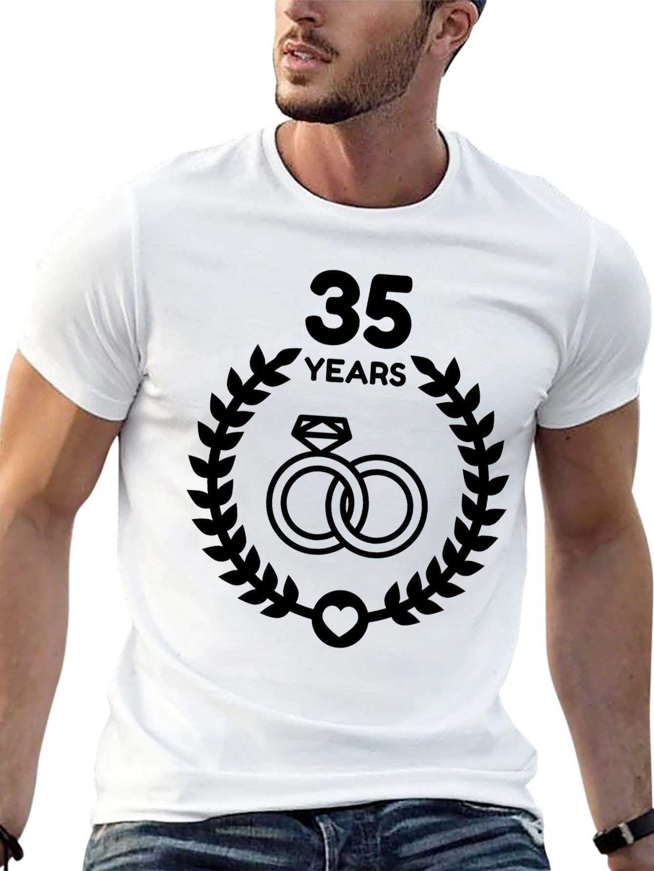 Black 35th Anniversary Rings T-Shirt view 13