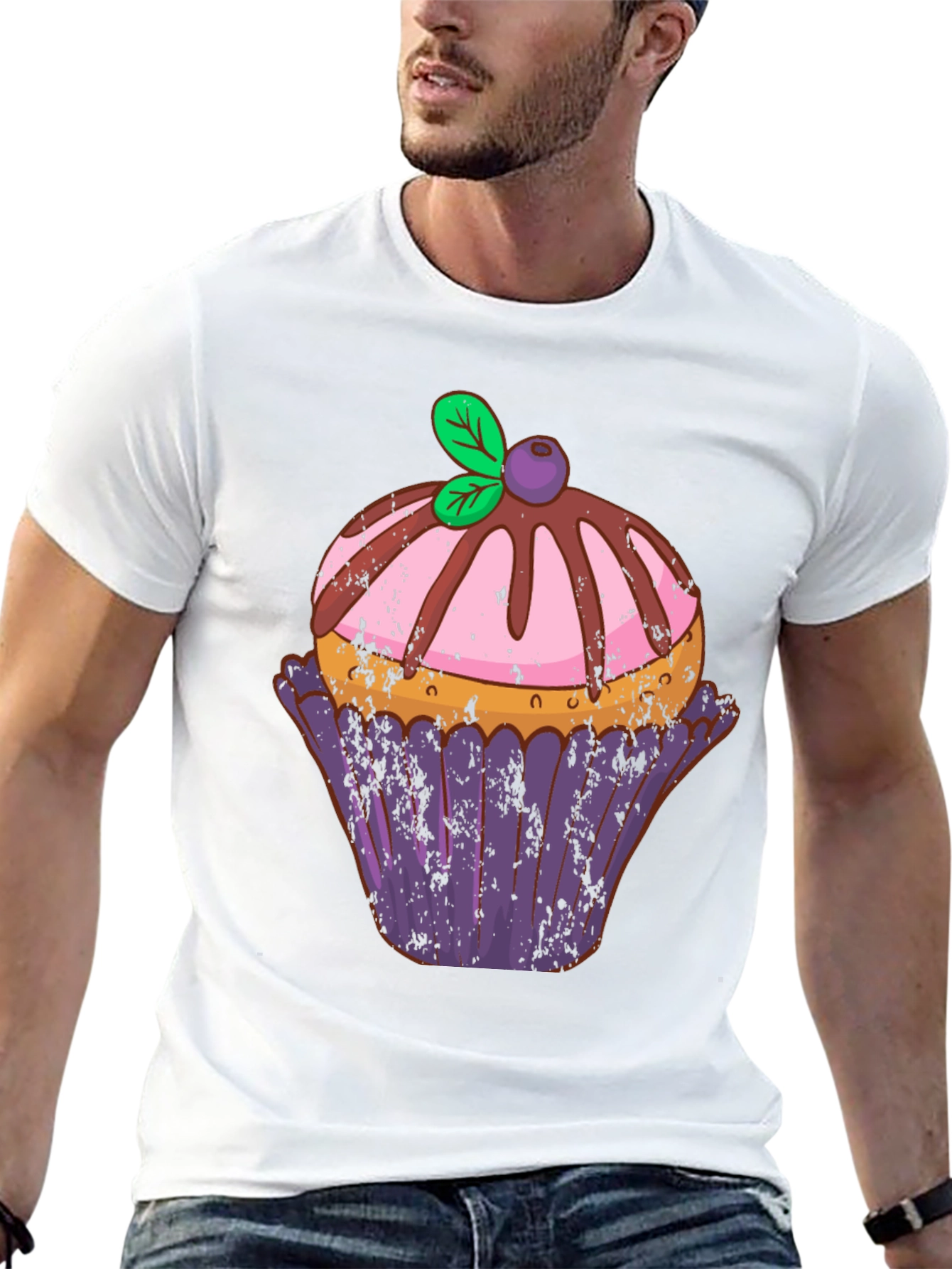 Black Cupcake Graphic Tee - Sweet Treat Design view 13