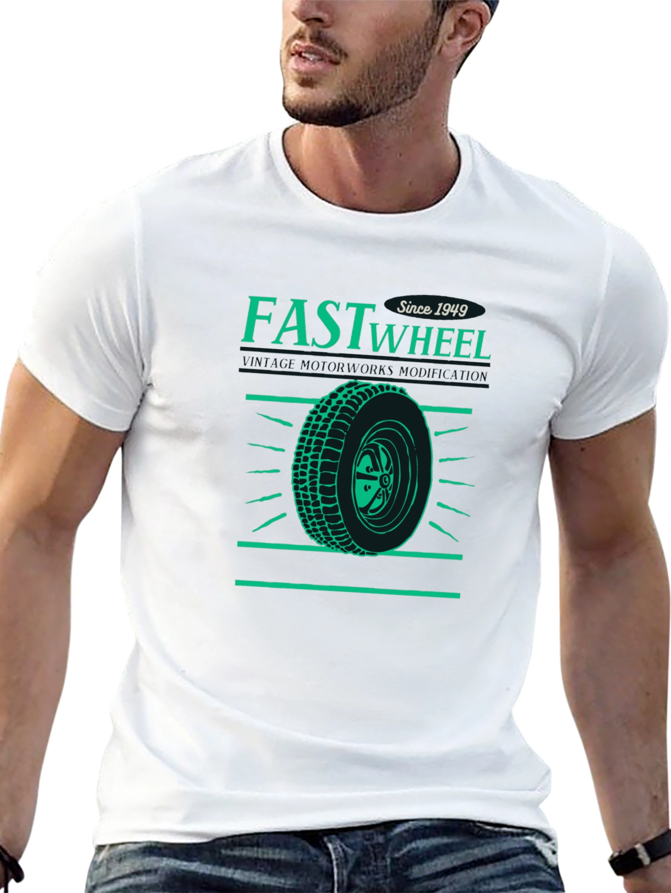 Black Vintage Fast Wheel Graphic Tee view 13