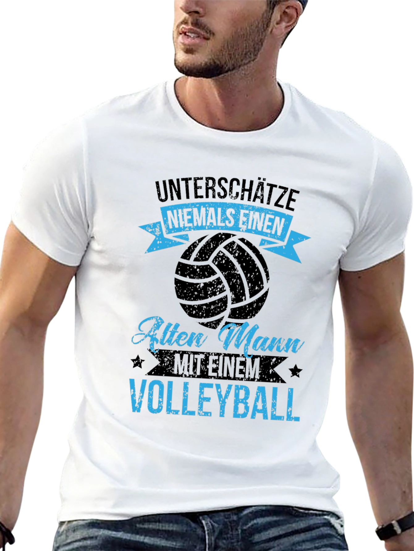 Black Volleyball Old Man T-Shirt view 13