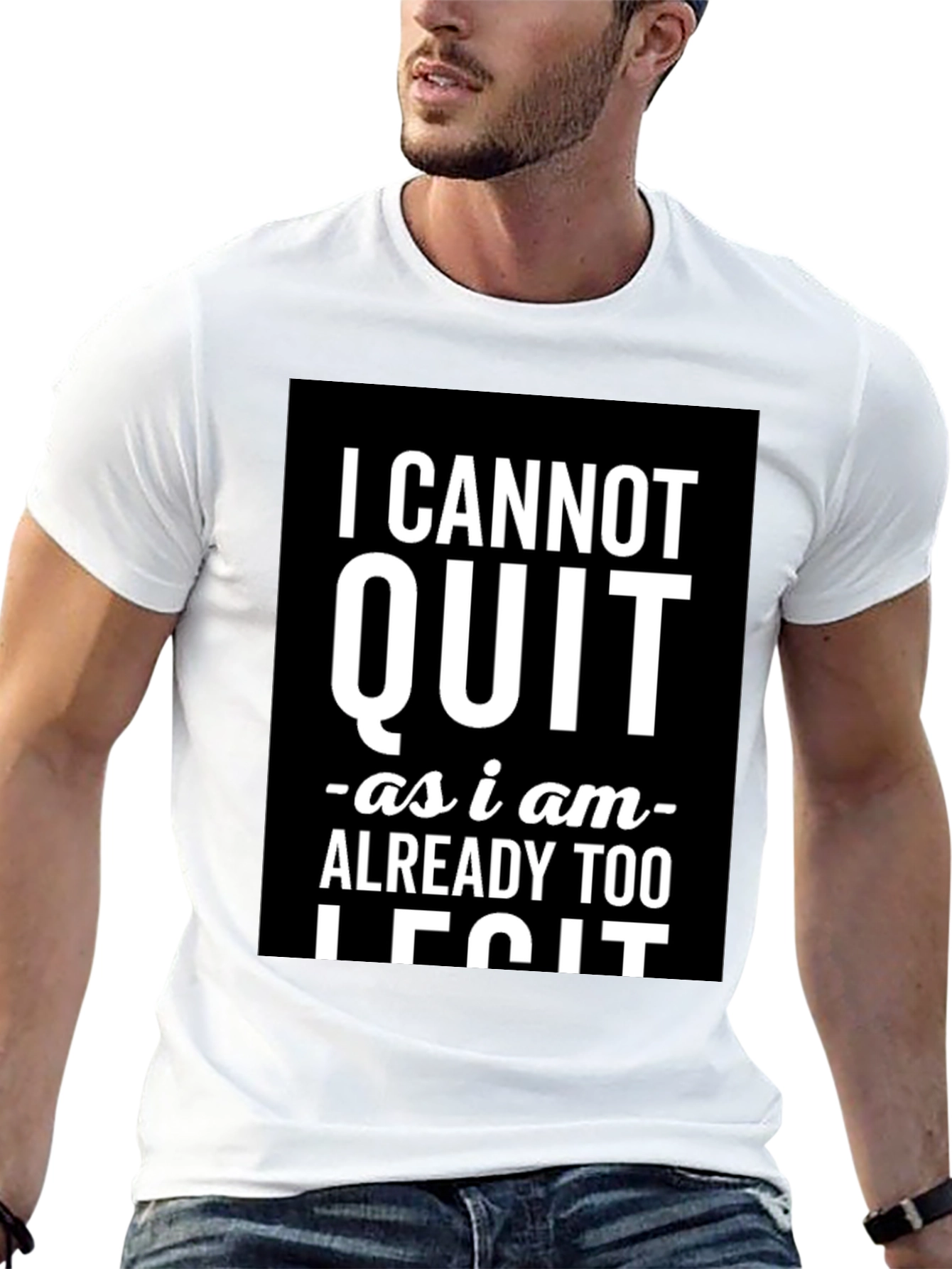 Black I Cannot Quit Legit Black Graphic T-Shirt view 13