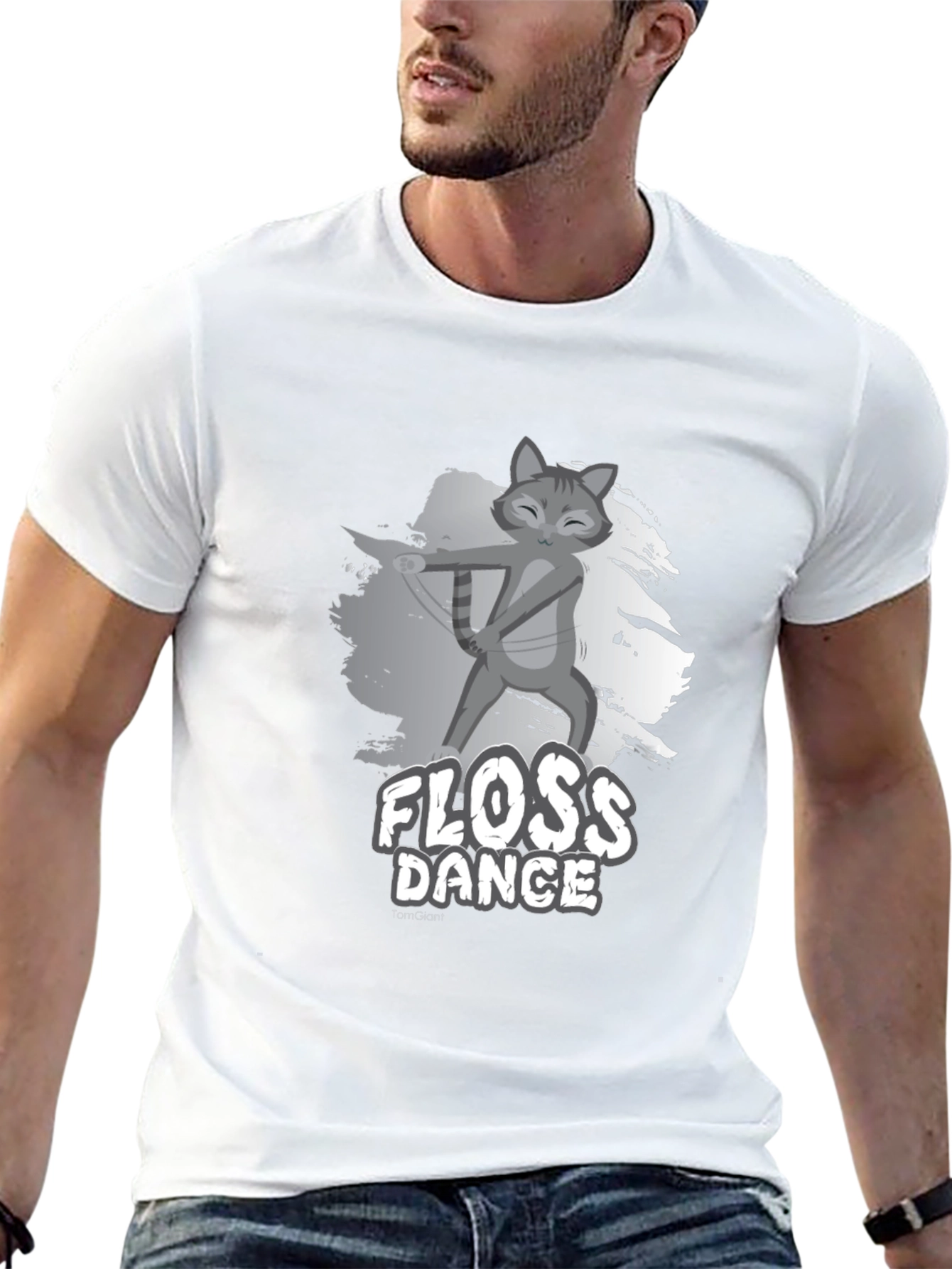 Black Floss Dance Cat Graphic Tee - Black view 13