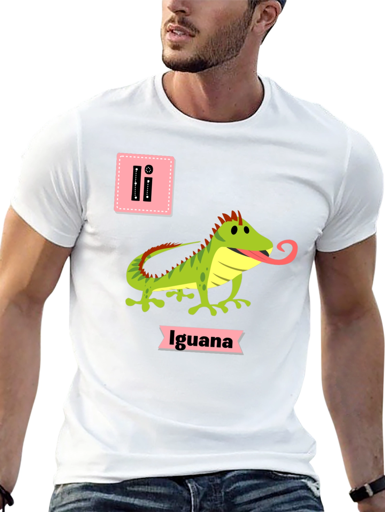 Black Iguana Alphabet Black T-Shirt view 13