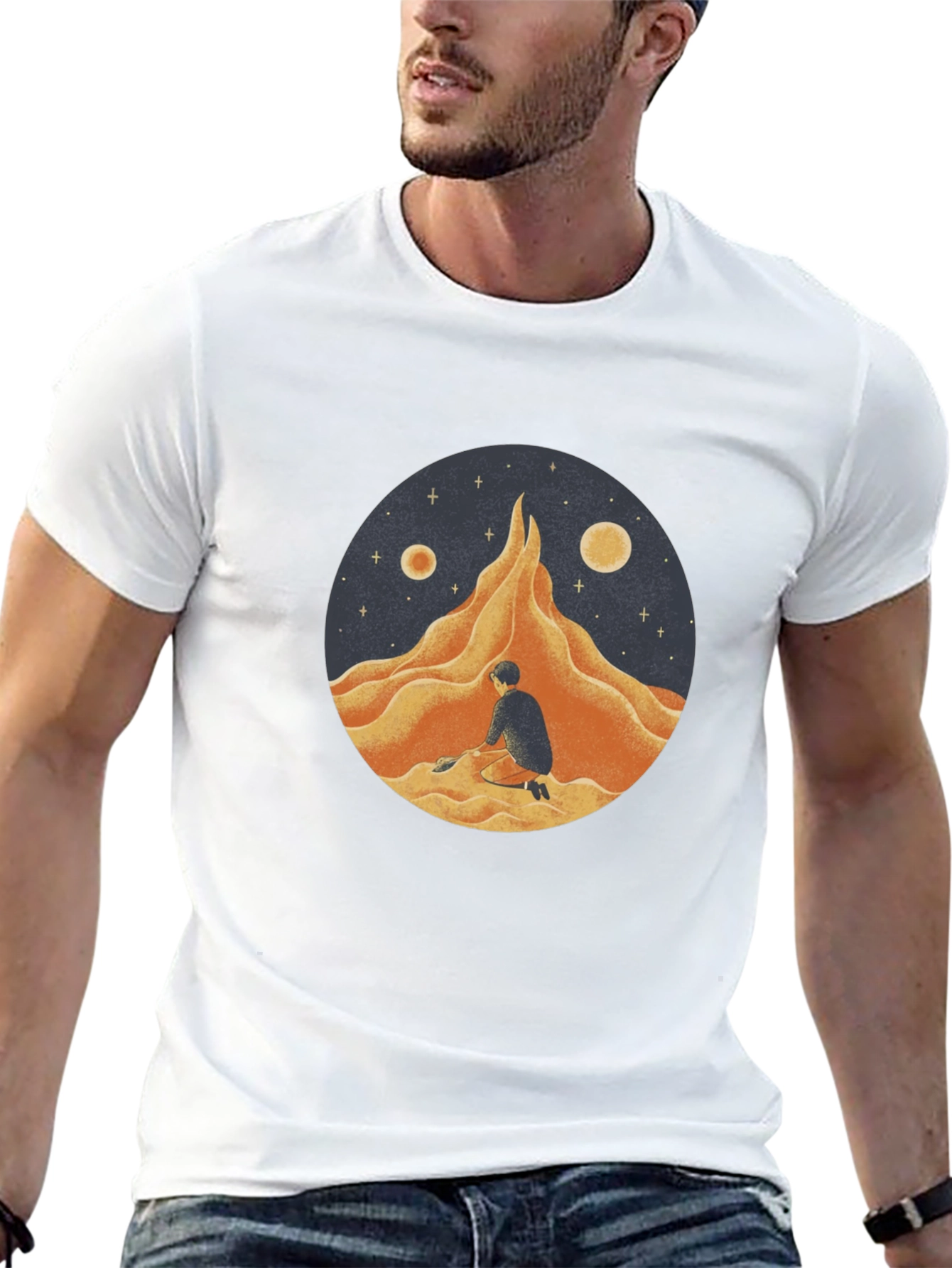 Black Lunar Dreamscape Graphic Tee view 13