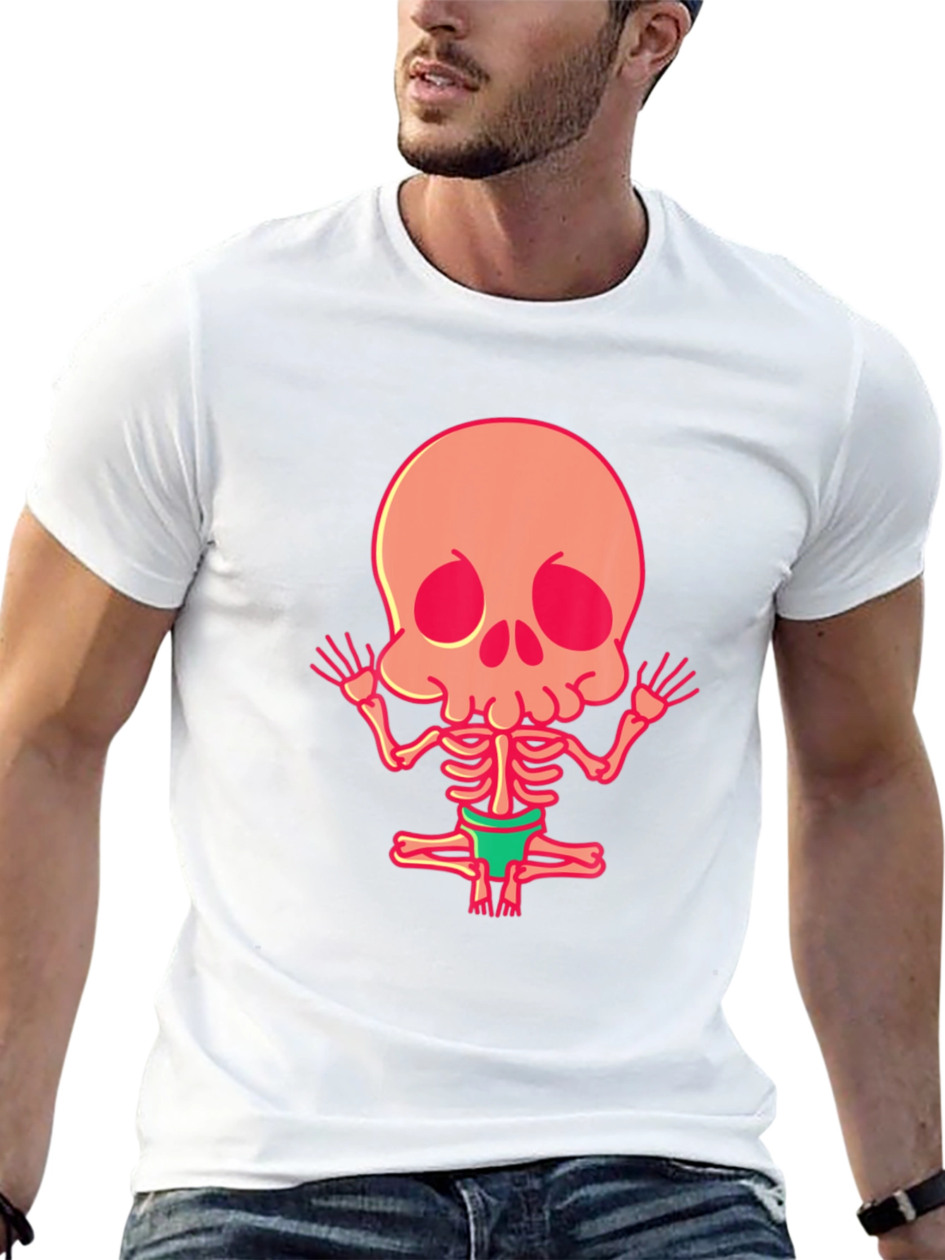 Black Skeleton Yoga Funny Graphic Tee view 13