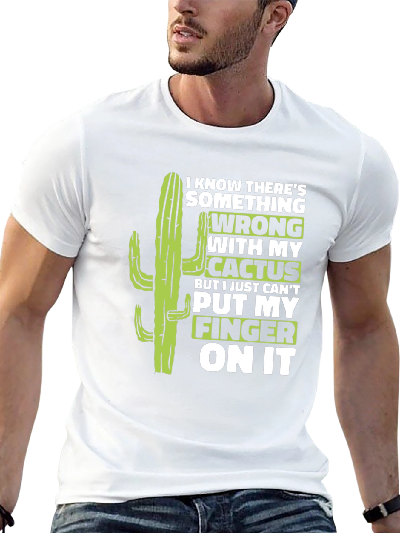 Black Funny Cactus T-Shirt - Something's Wrong Humor Tee view 13