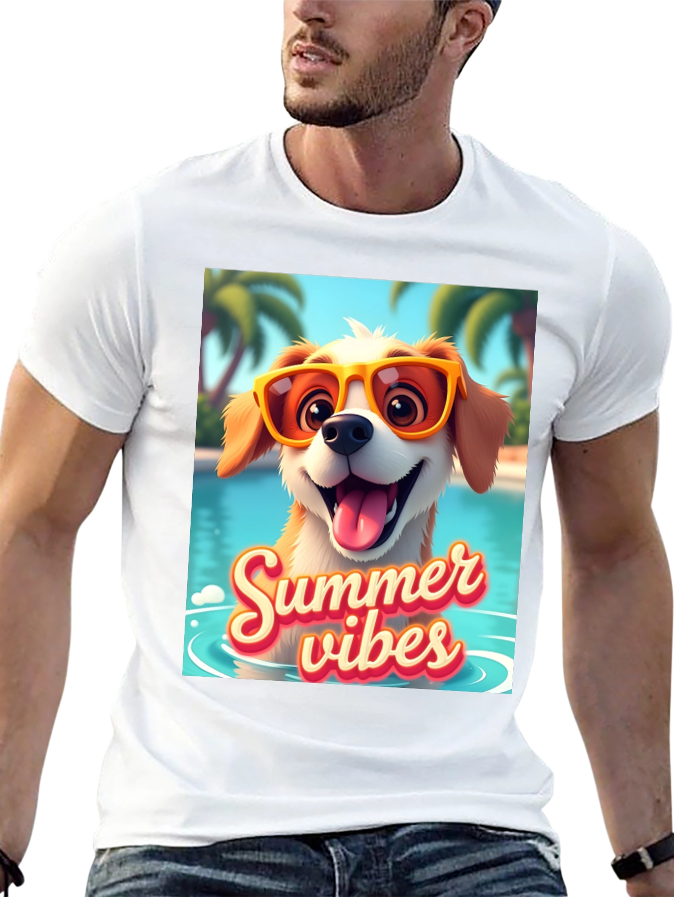 Black Summer Vibes Dog T-Shirt view 13