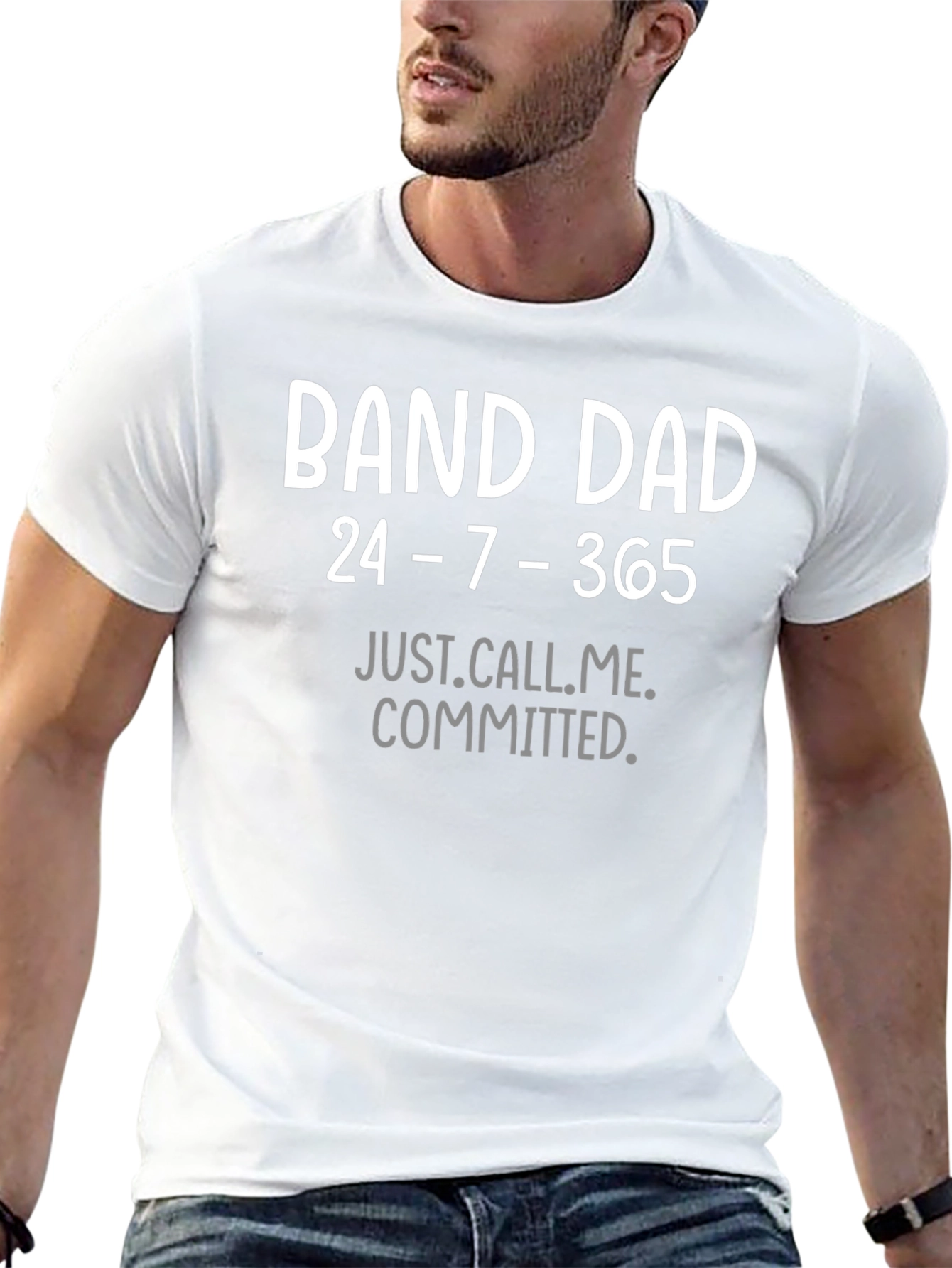 Black Band Dad T-Shirt - 24/7/365 Commitment view 13