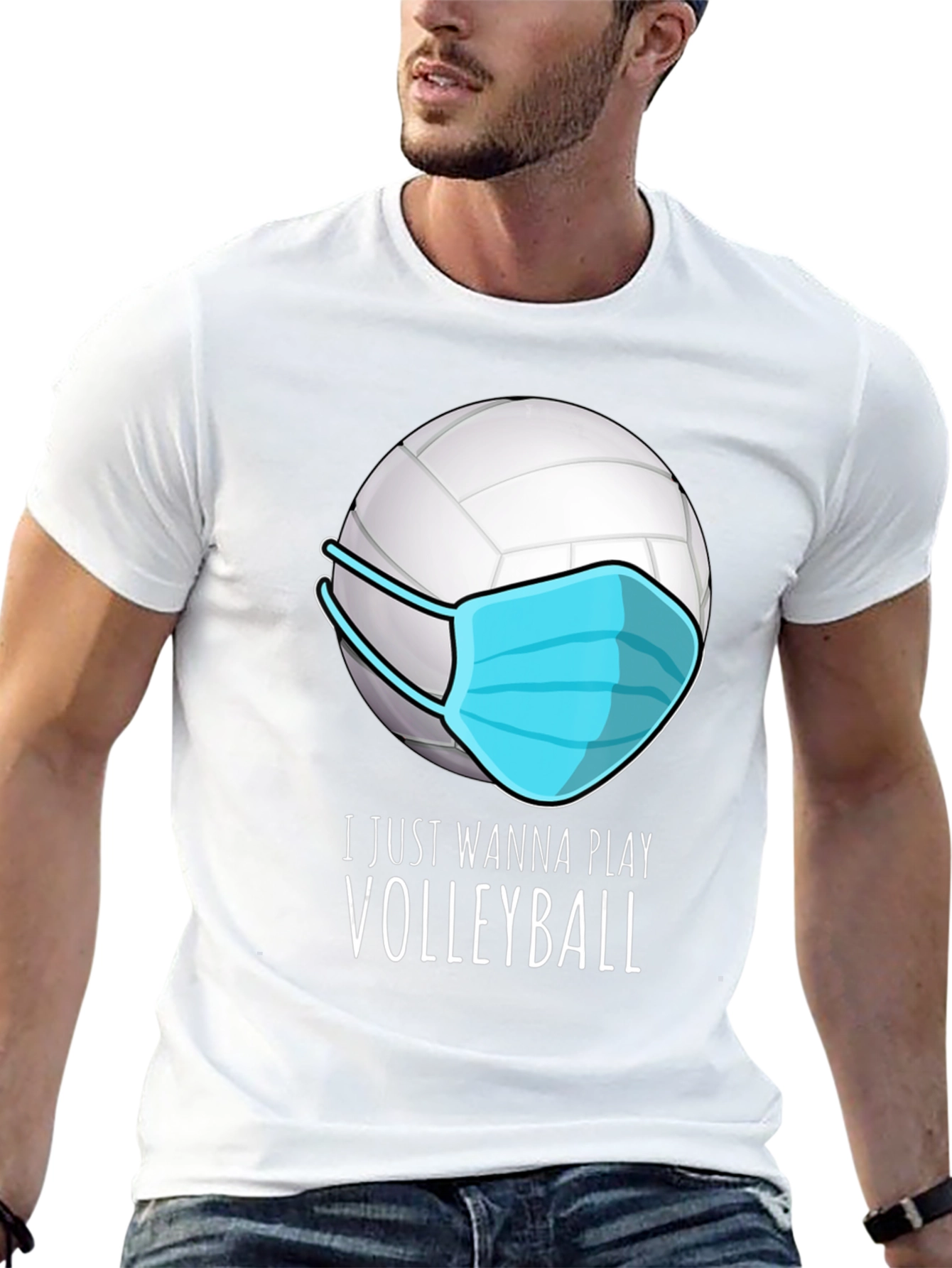 Black Volleyball Mask T-Shirt - Play Safe, Play On! view 13