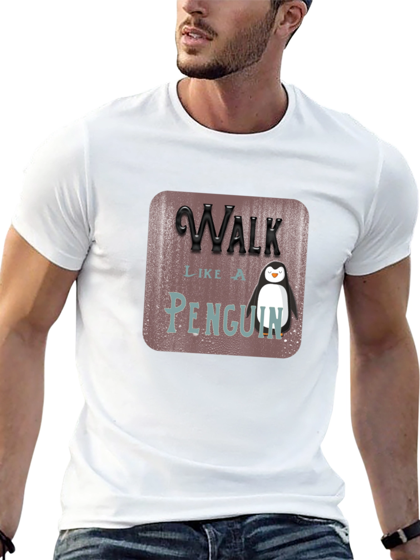 Black Walk Like a Penguin T-Shirt view 13