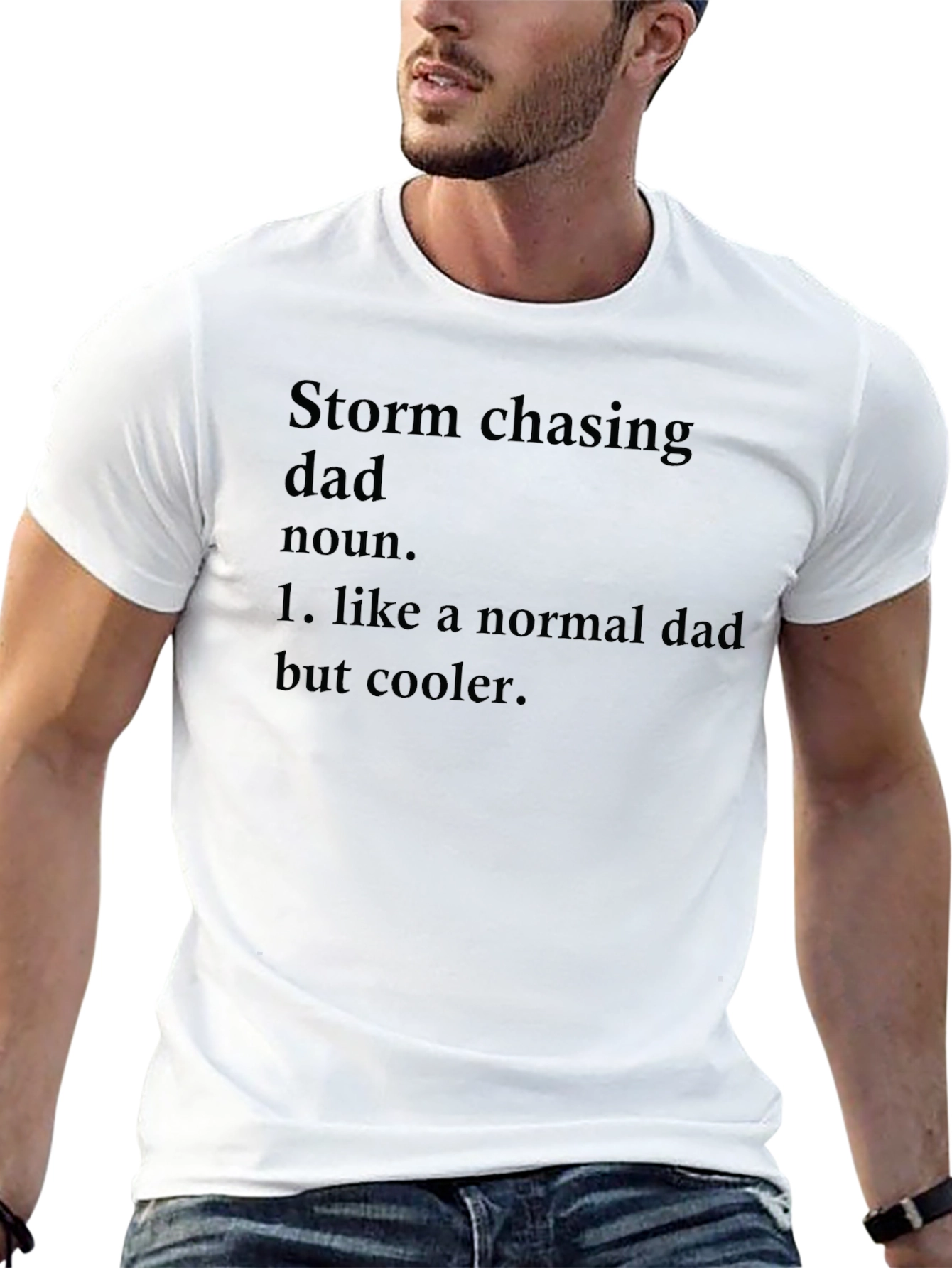 Black Storm Chasing Dad T-Shirt - Cool Dad Definition view 13