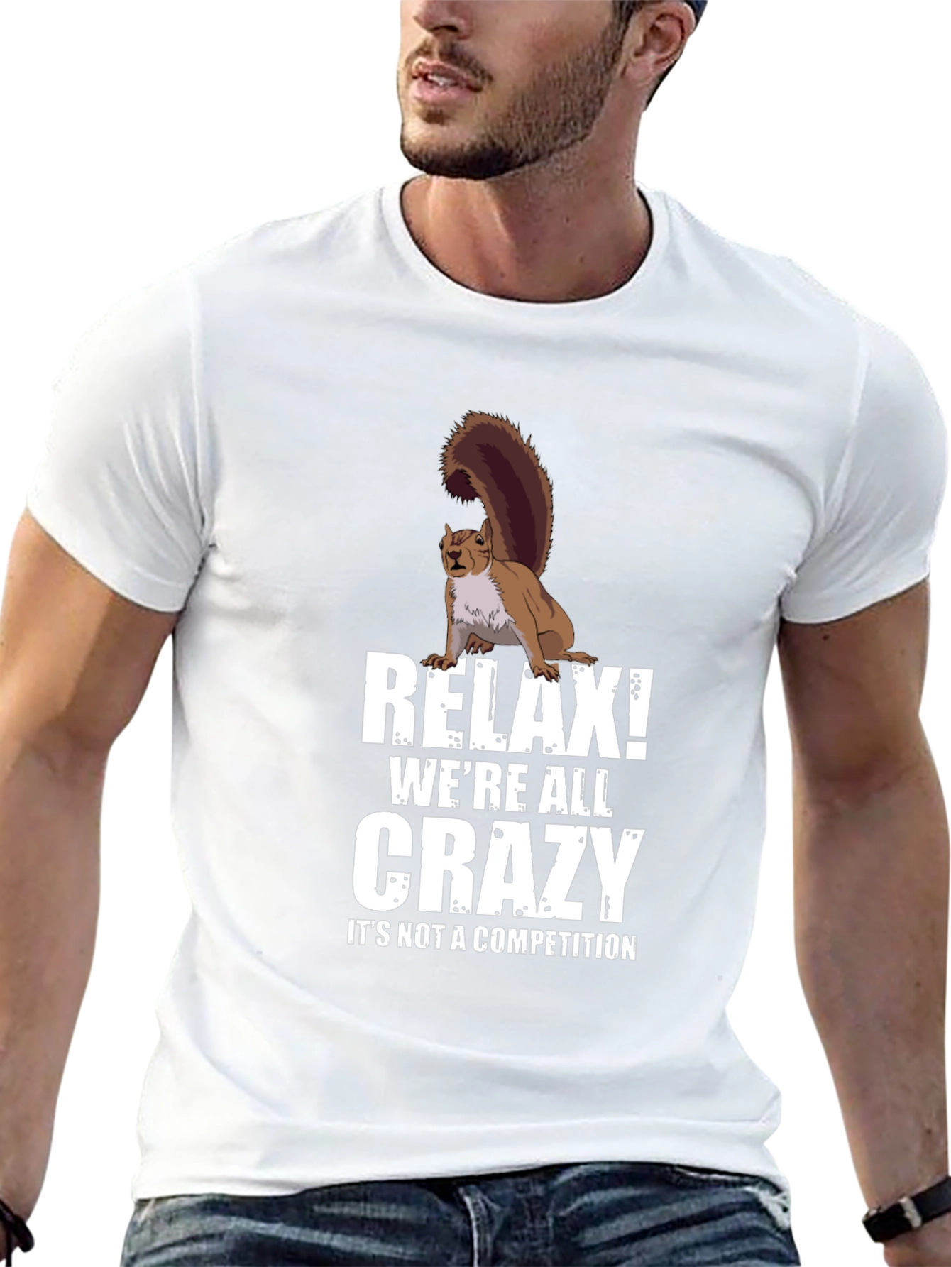 Black Relax Crazy Squirrel T-Shirt - Unisex view 13