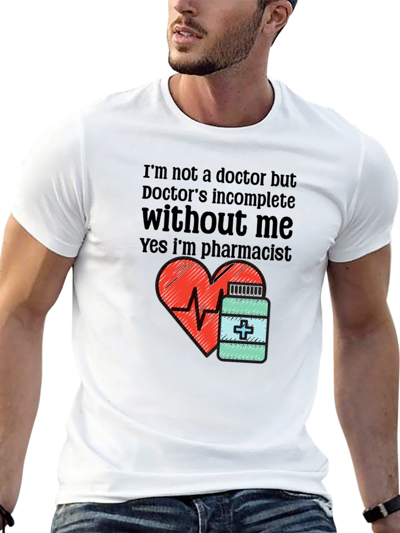 Black Funny Pharmacist T-Shirt - Doctor's Incomplete Without Me view 13