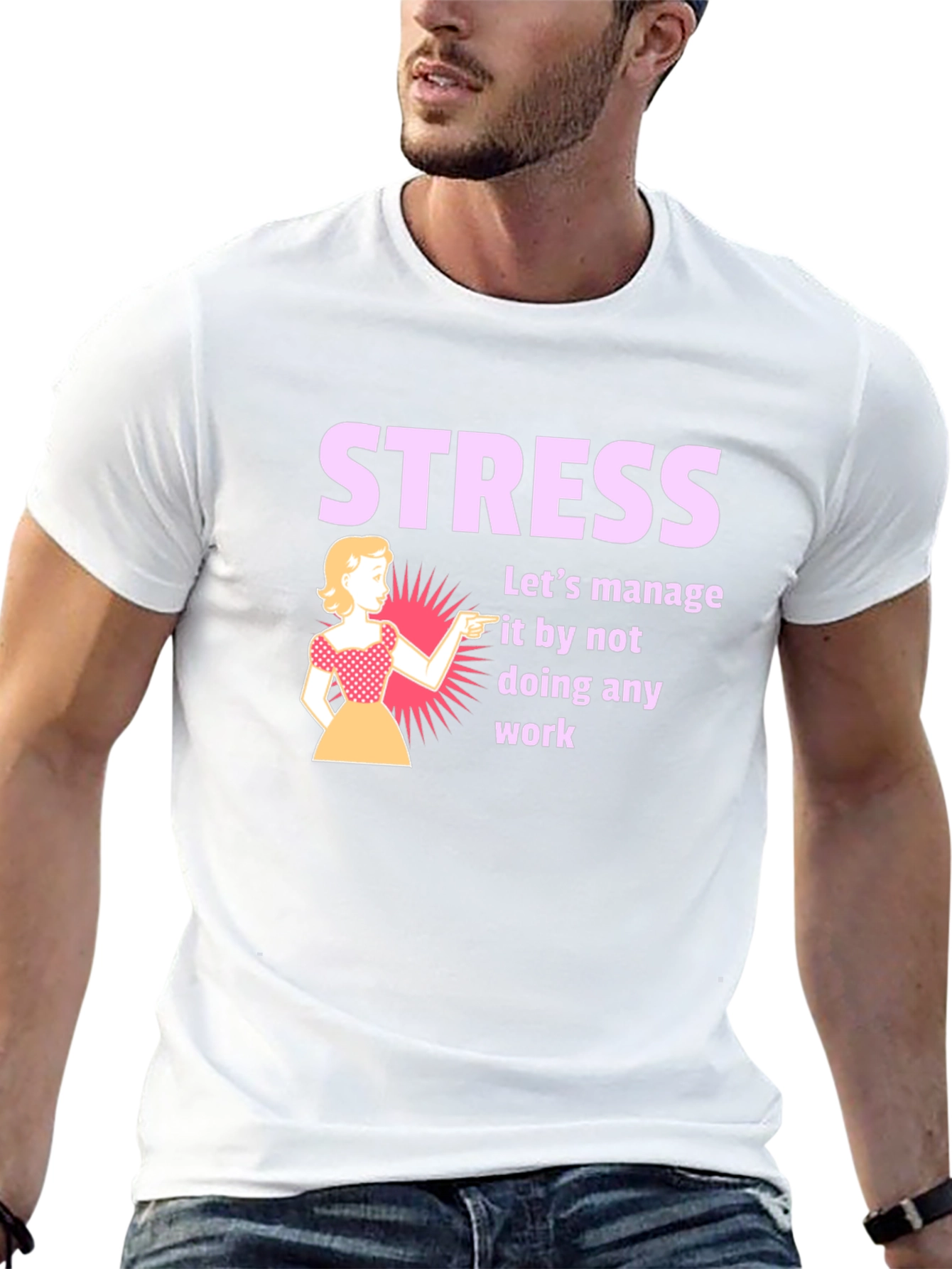 Black Stress Management T-Shirt: Funny Work Humor Tee view 13