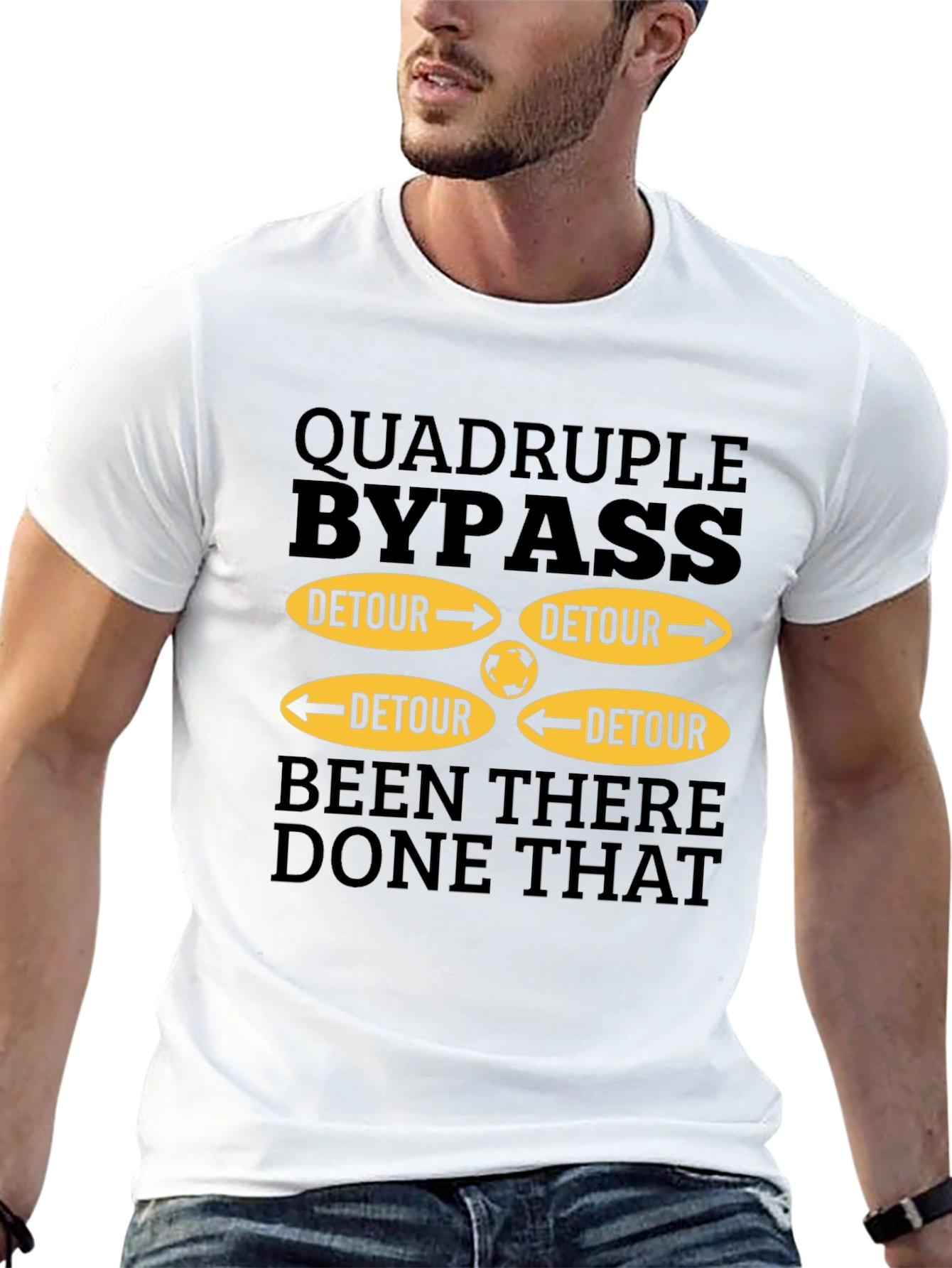 Black Quadruple Bypass Detour T-Shirt - Been There, Done That Tee view 13