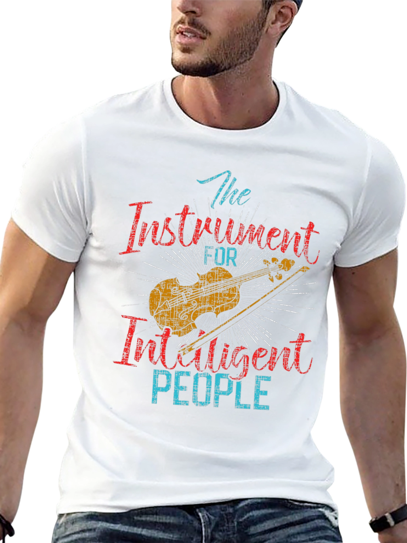 Black Instrument for Intelligent People T-Shirt view 13
