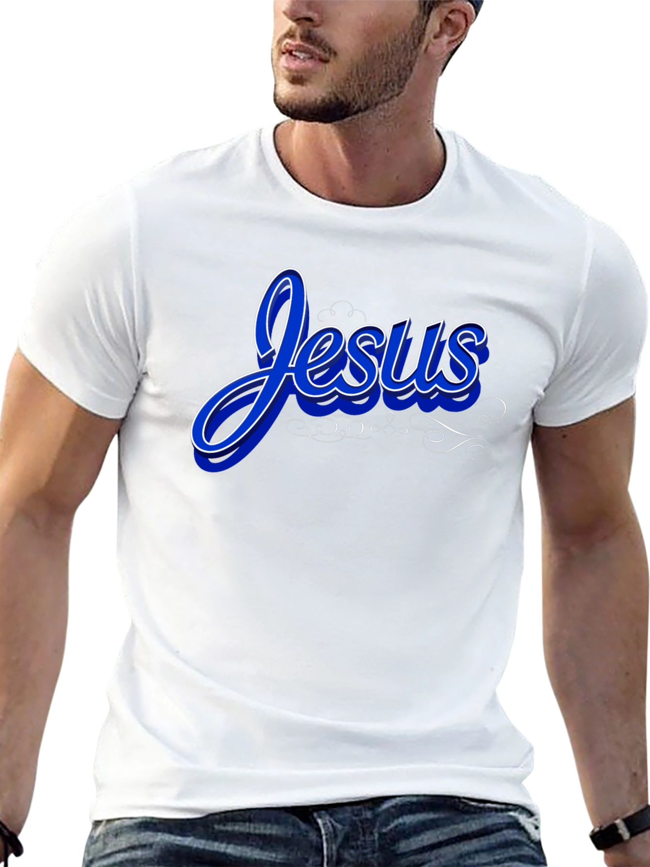 Black Jesus Graphic T-Shirt - Stylish Christian Apparel view 13