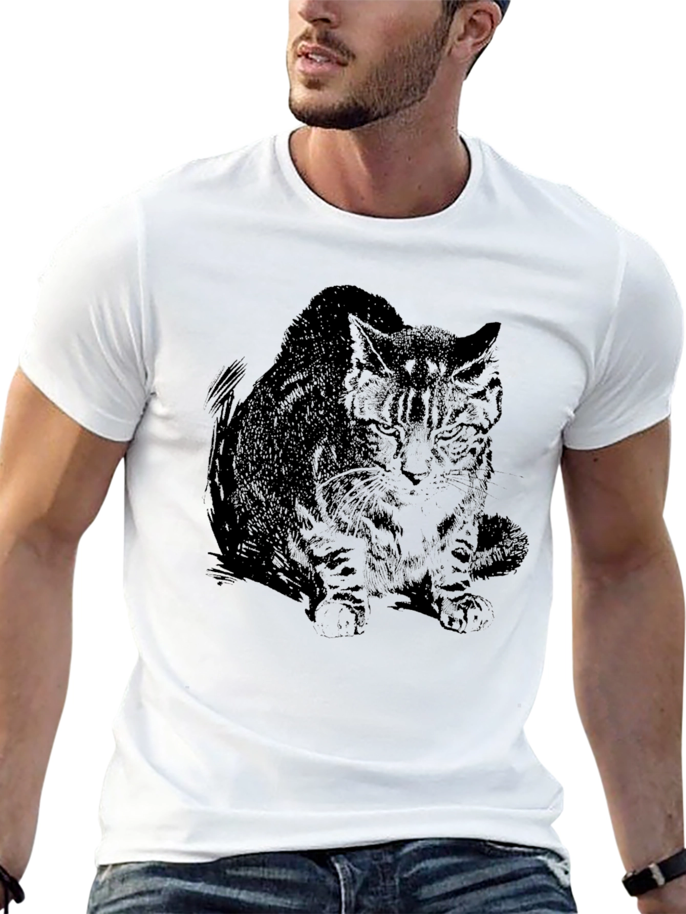 Black Black Cat Graphic T-Shirt view 13