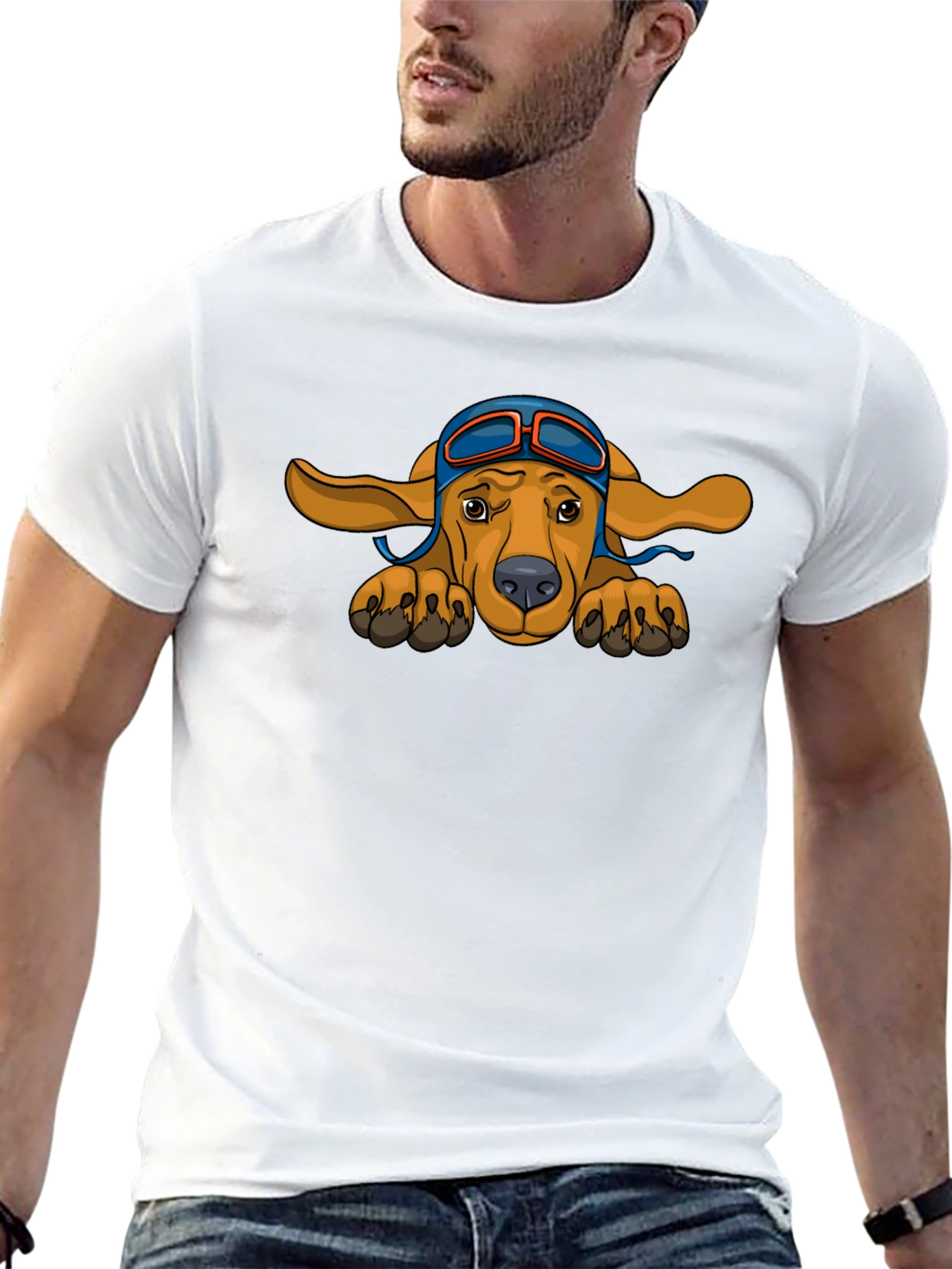 Black Pilot Dog Graphic T-Shirt - Cute & Stylish view 13