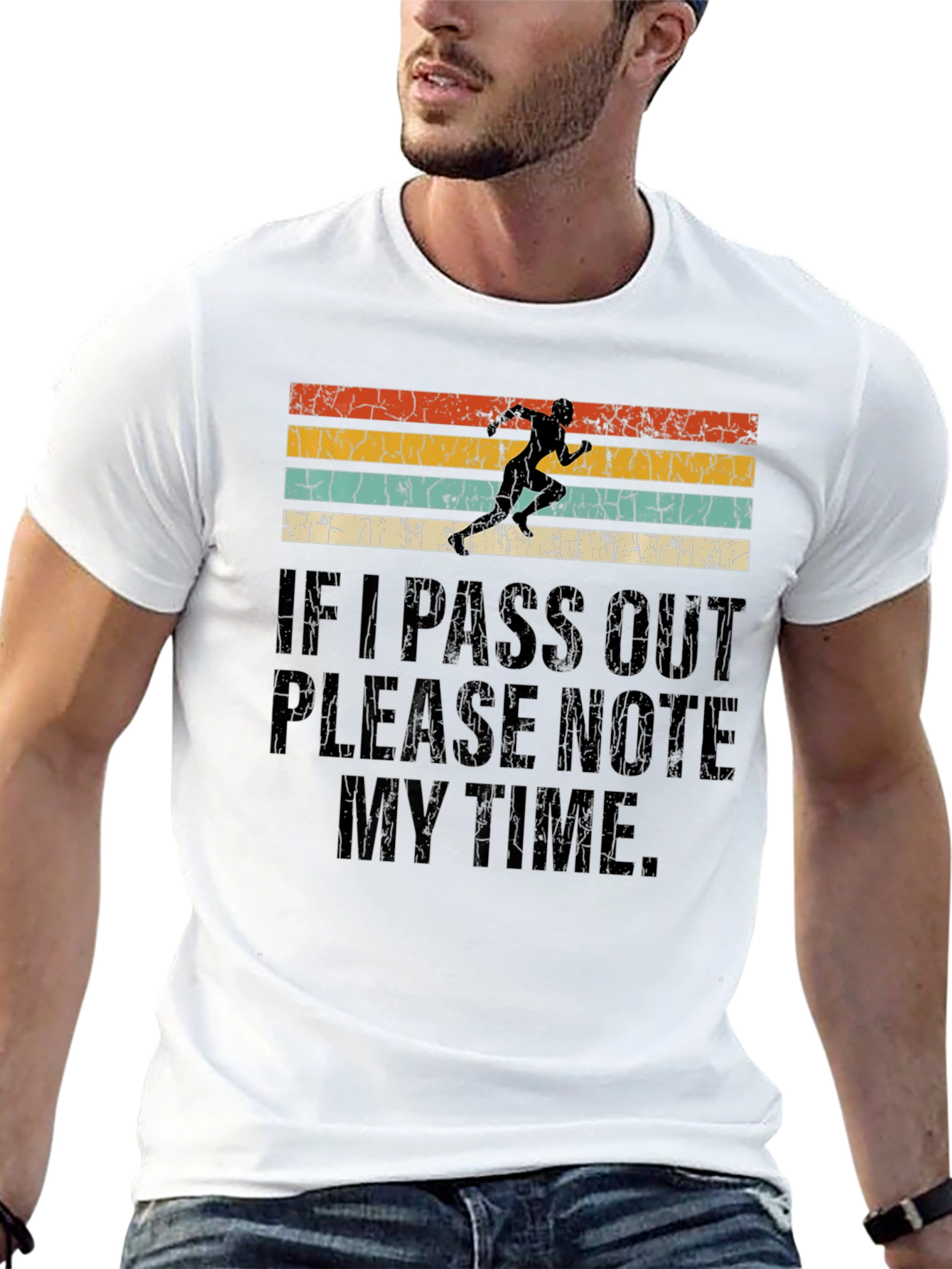 Black Funny Runner's T-Shirt - Note My Time view 13