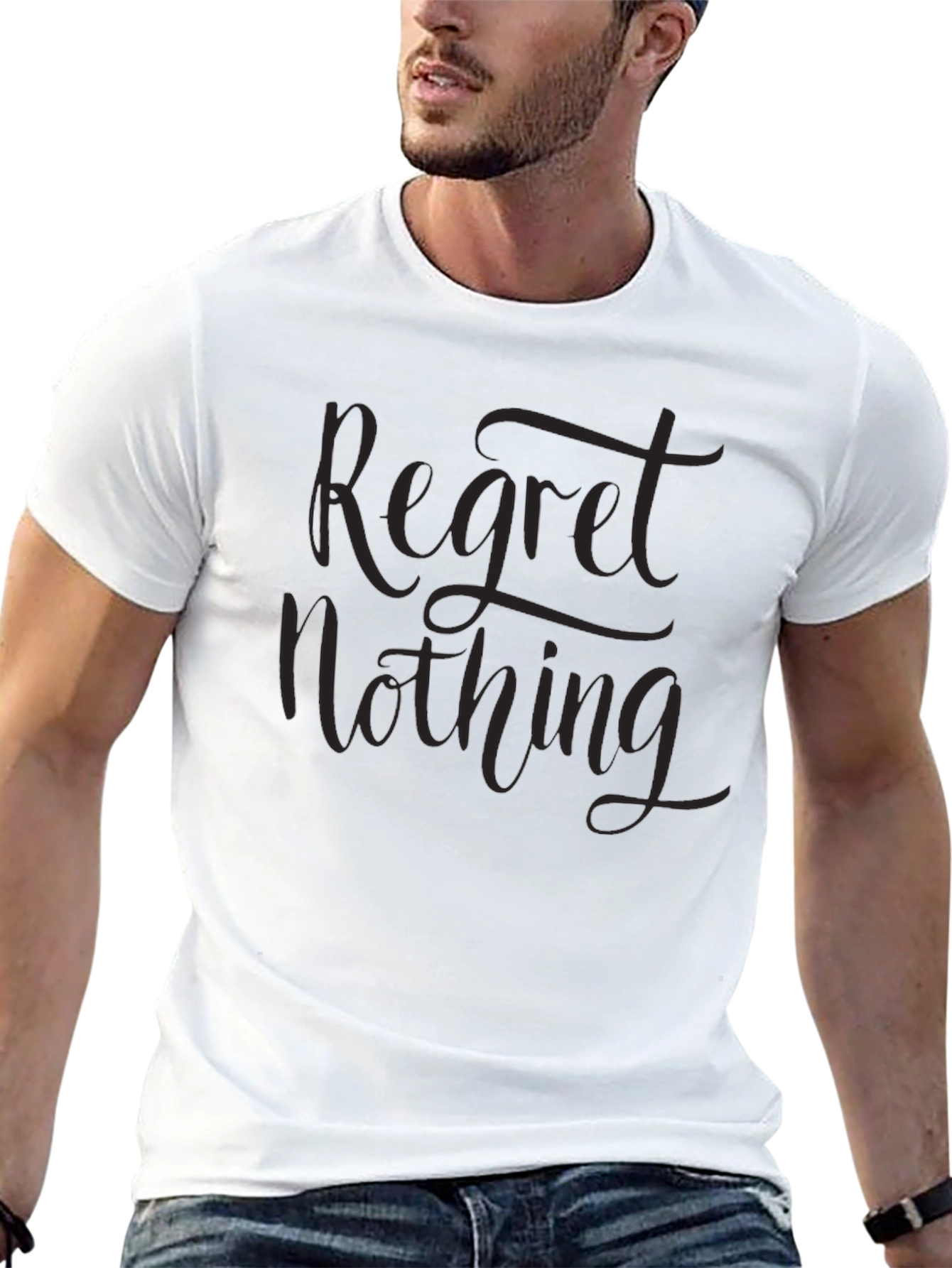 Black Regret Nothing Graphic Tee - Men's Black T-Shirt view 13