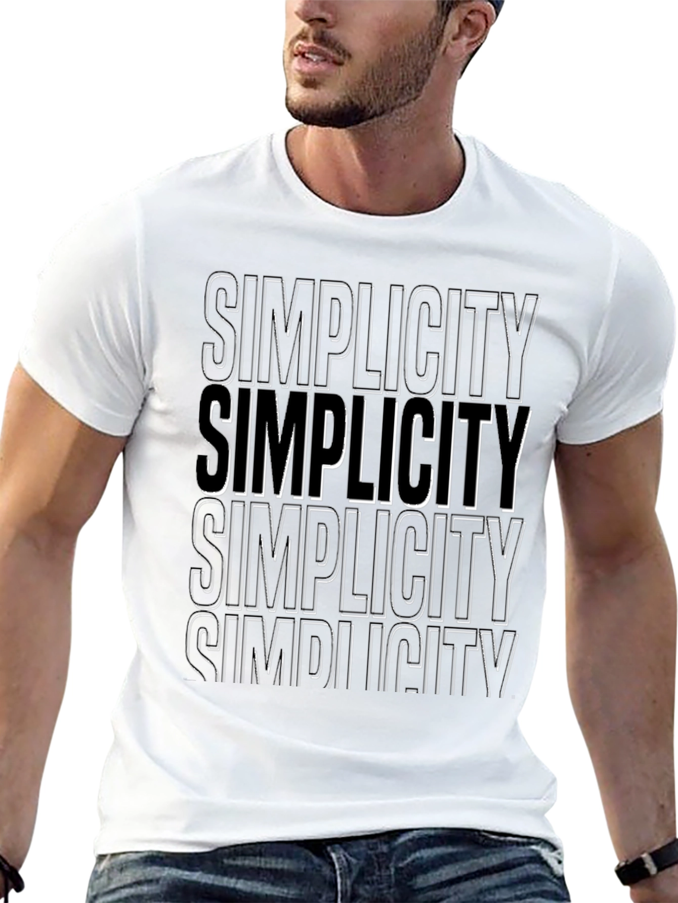 Black Simplicity Text Graphic Black Tee view 13