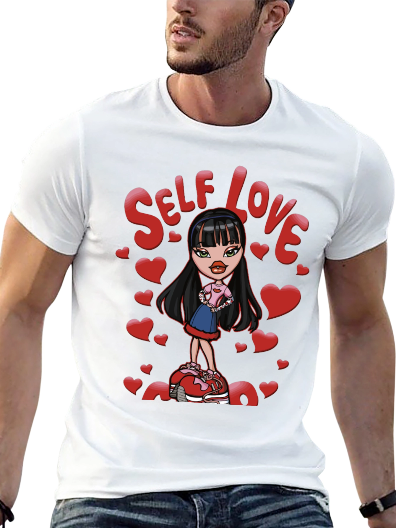 Black Self Love Bratz Doll Graphic T-Shirt view 13