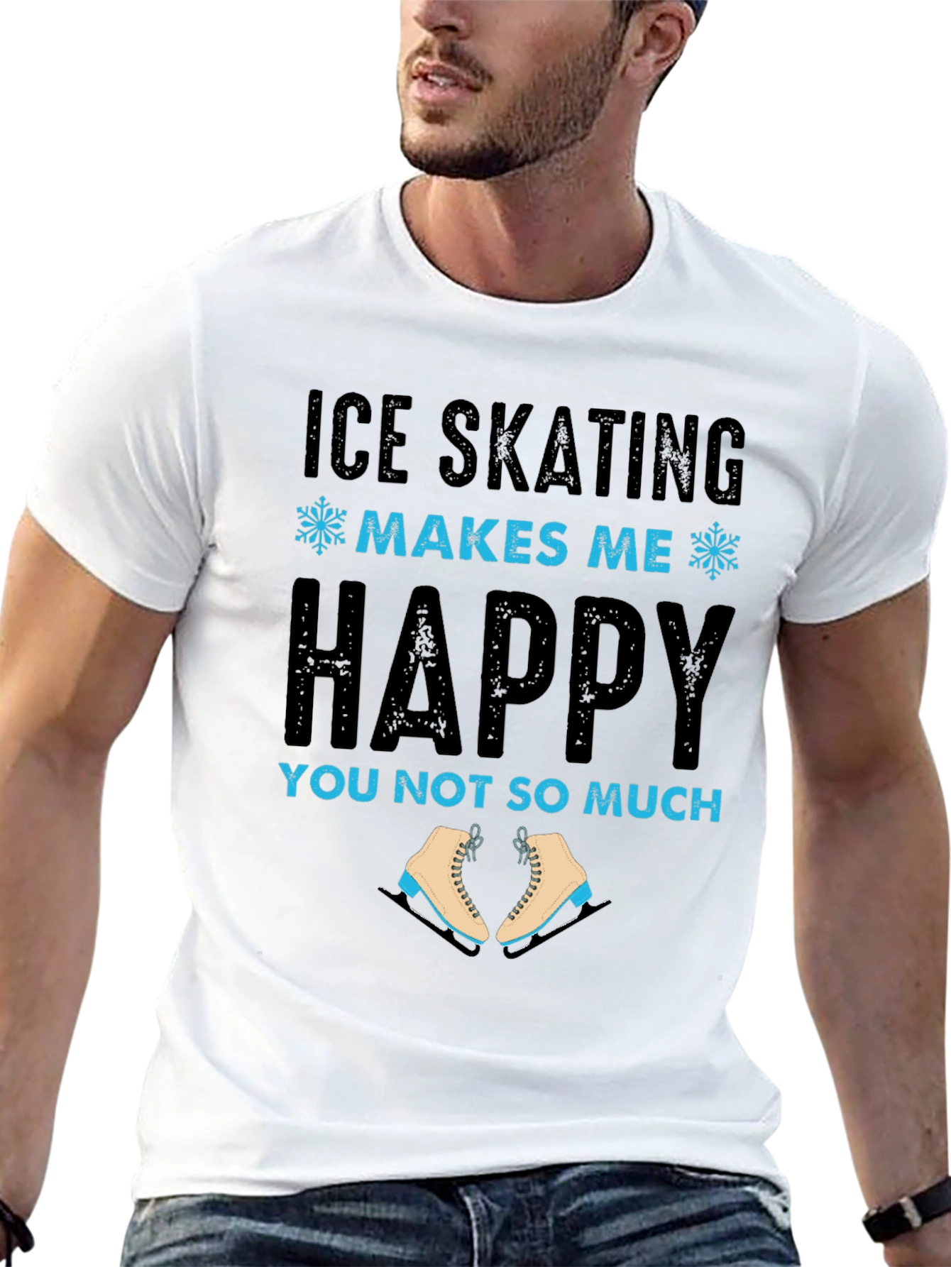 Black Ice Skating Makes Me Happy Tee view 13