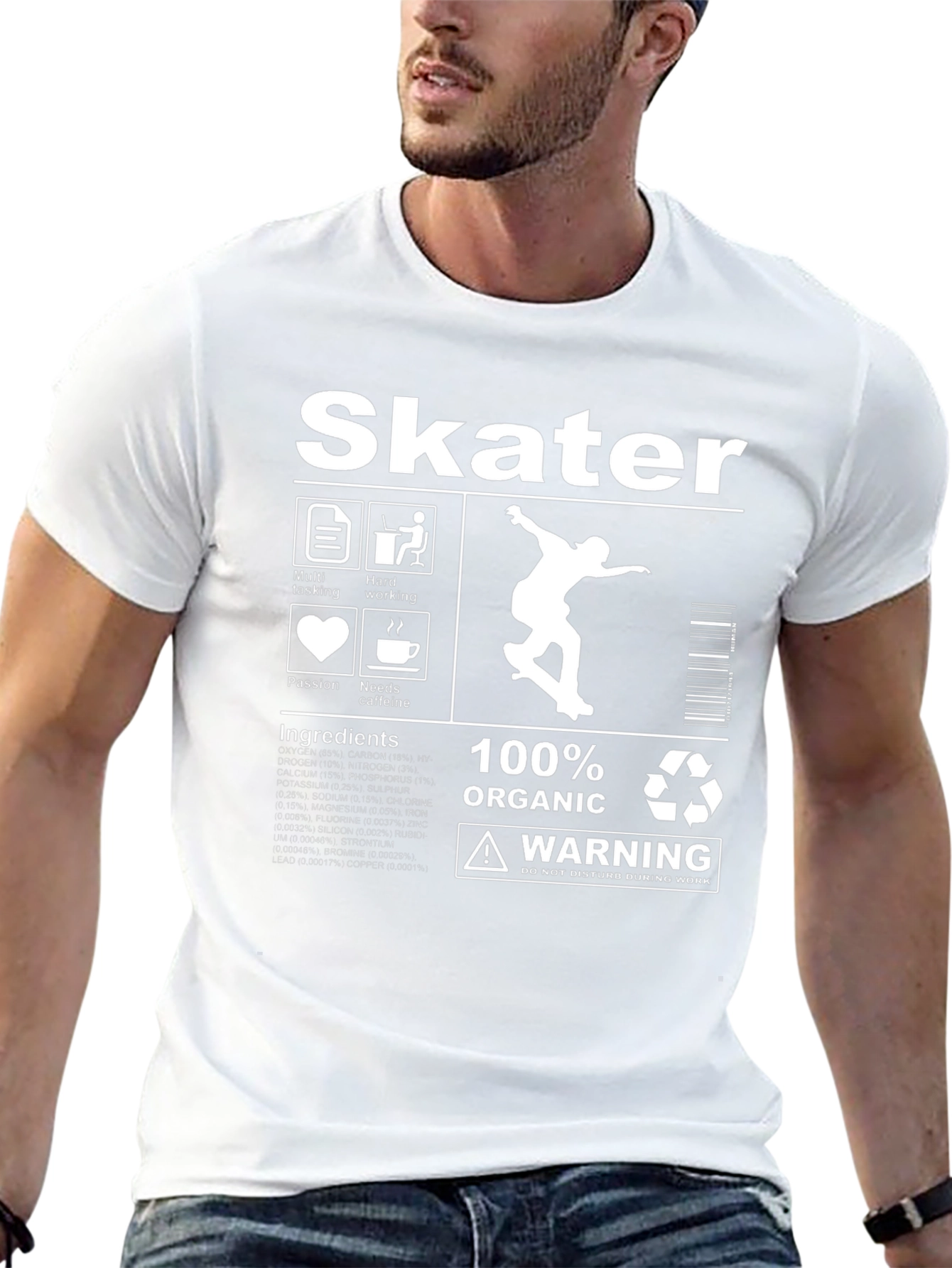 Black Skater Organic Cotton Graphic T-Shirt view 13