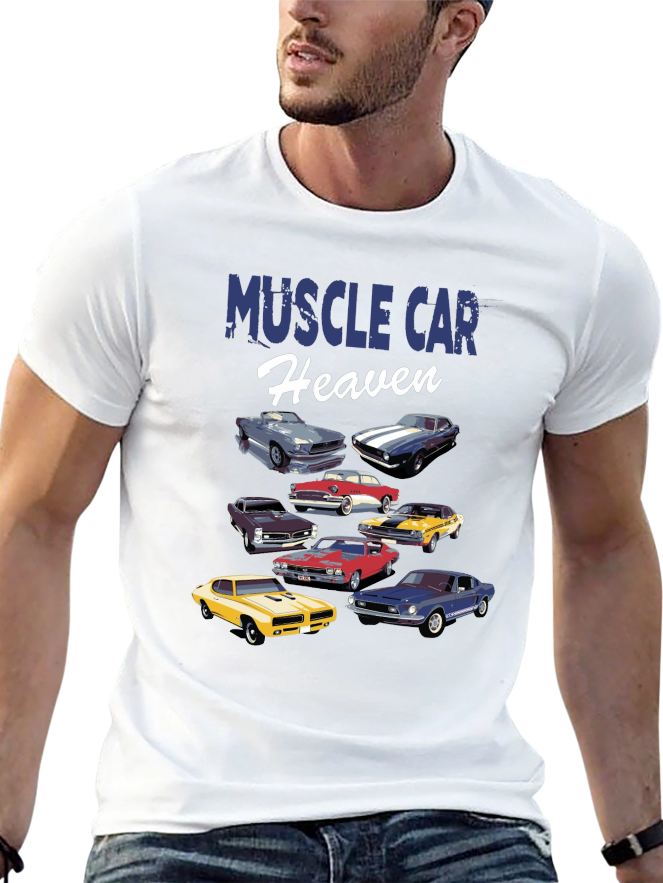 Black Muscle Car Heaven Graphic Tee view 13