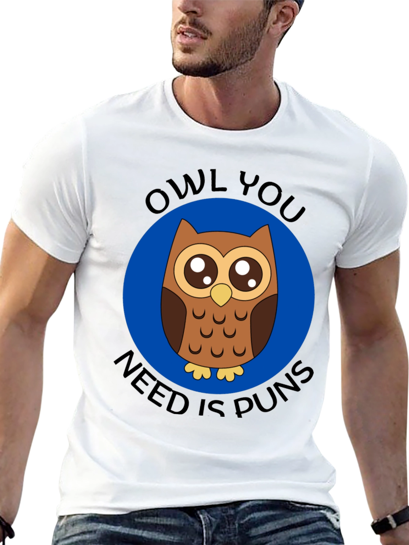 Black Owl You Need Is Puns T-Shirt - Funny Animal Graphic Tee view 13