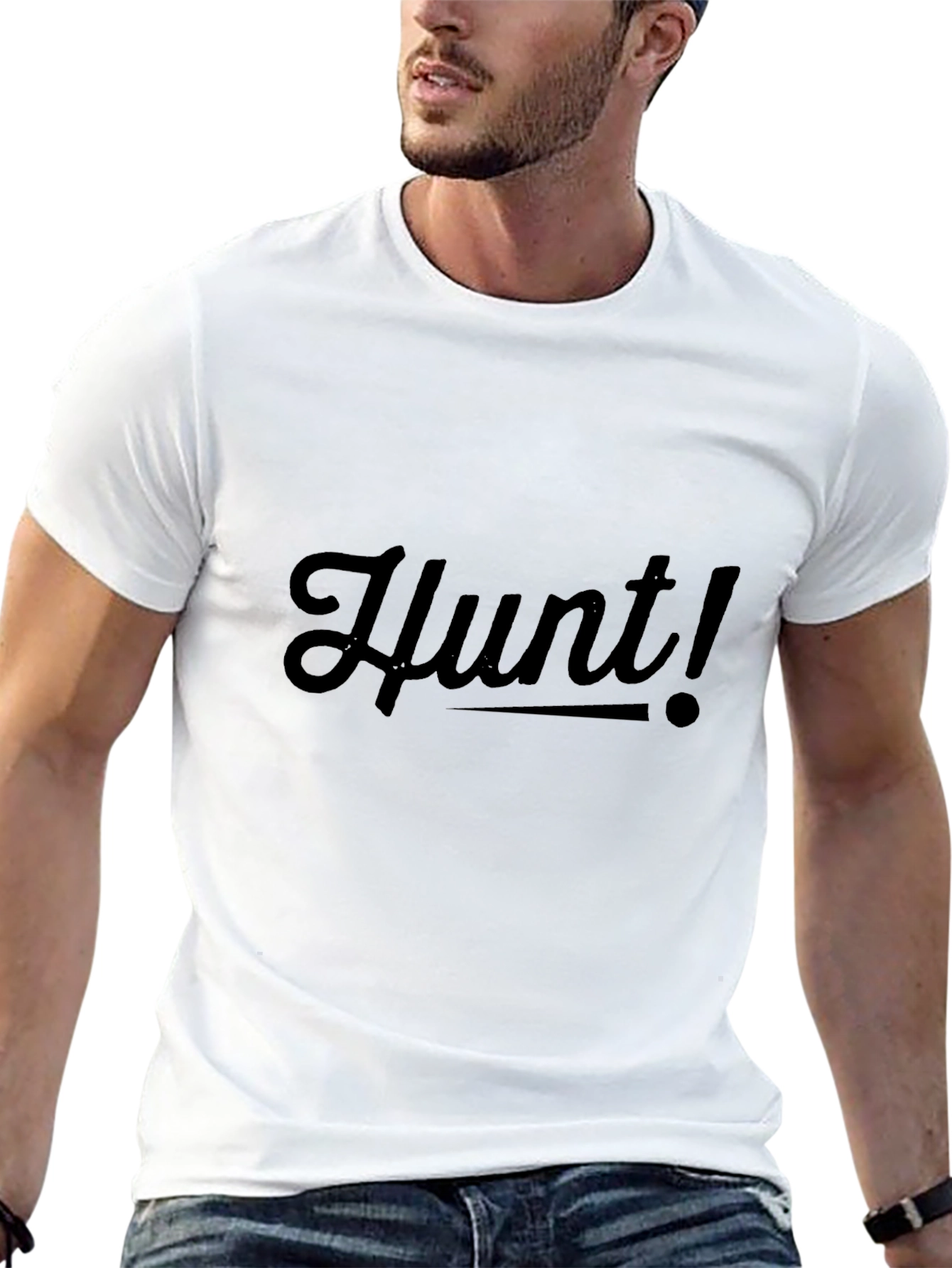 Black Hunt! Black Graphic Tee - Stylish Casual Wear view 13