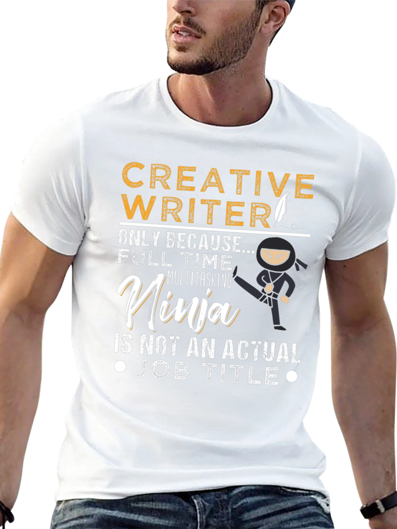 Black Creative Writer Ninja Graphic Tee view 13