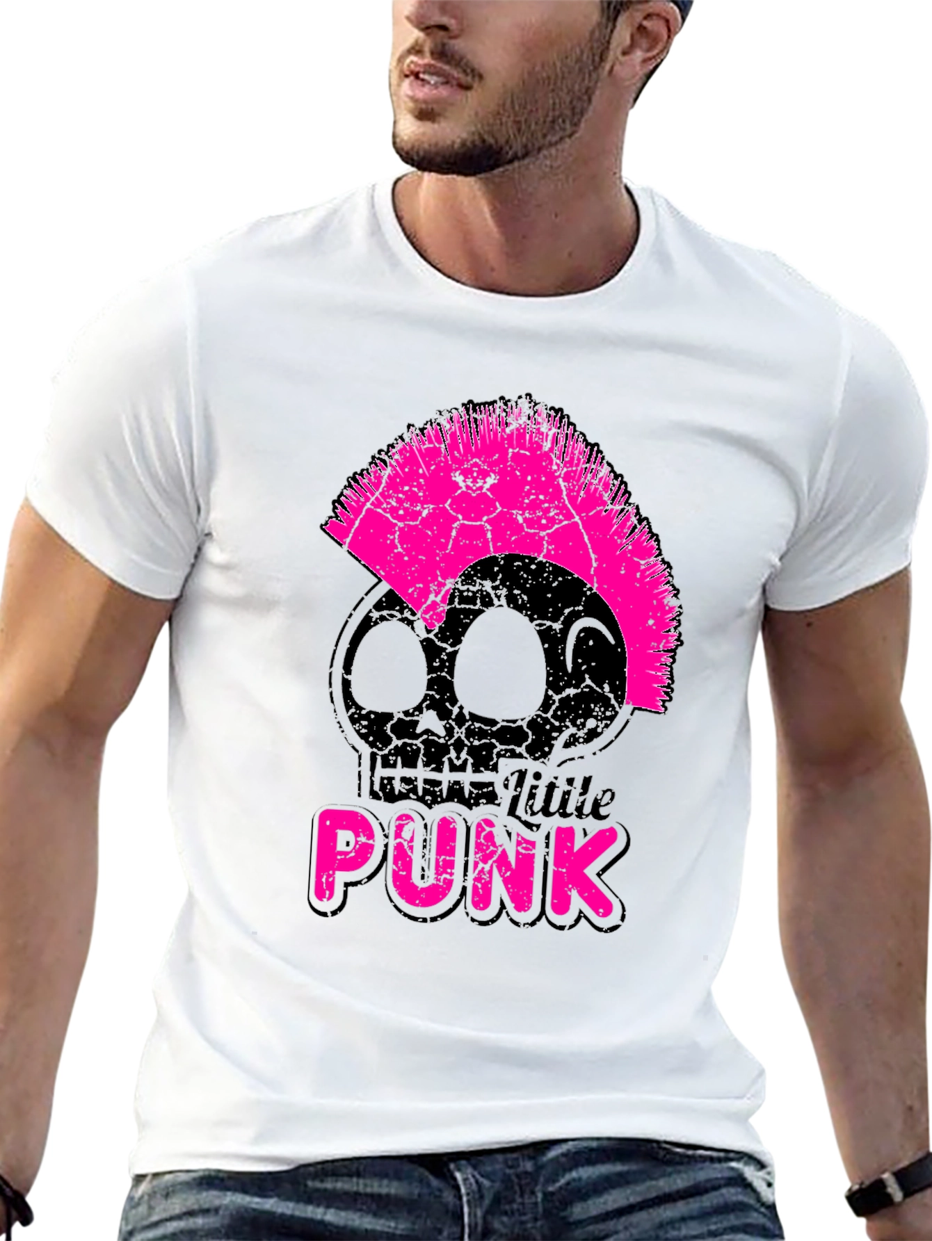 Black Little Punk Skull T-Shirt view 13