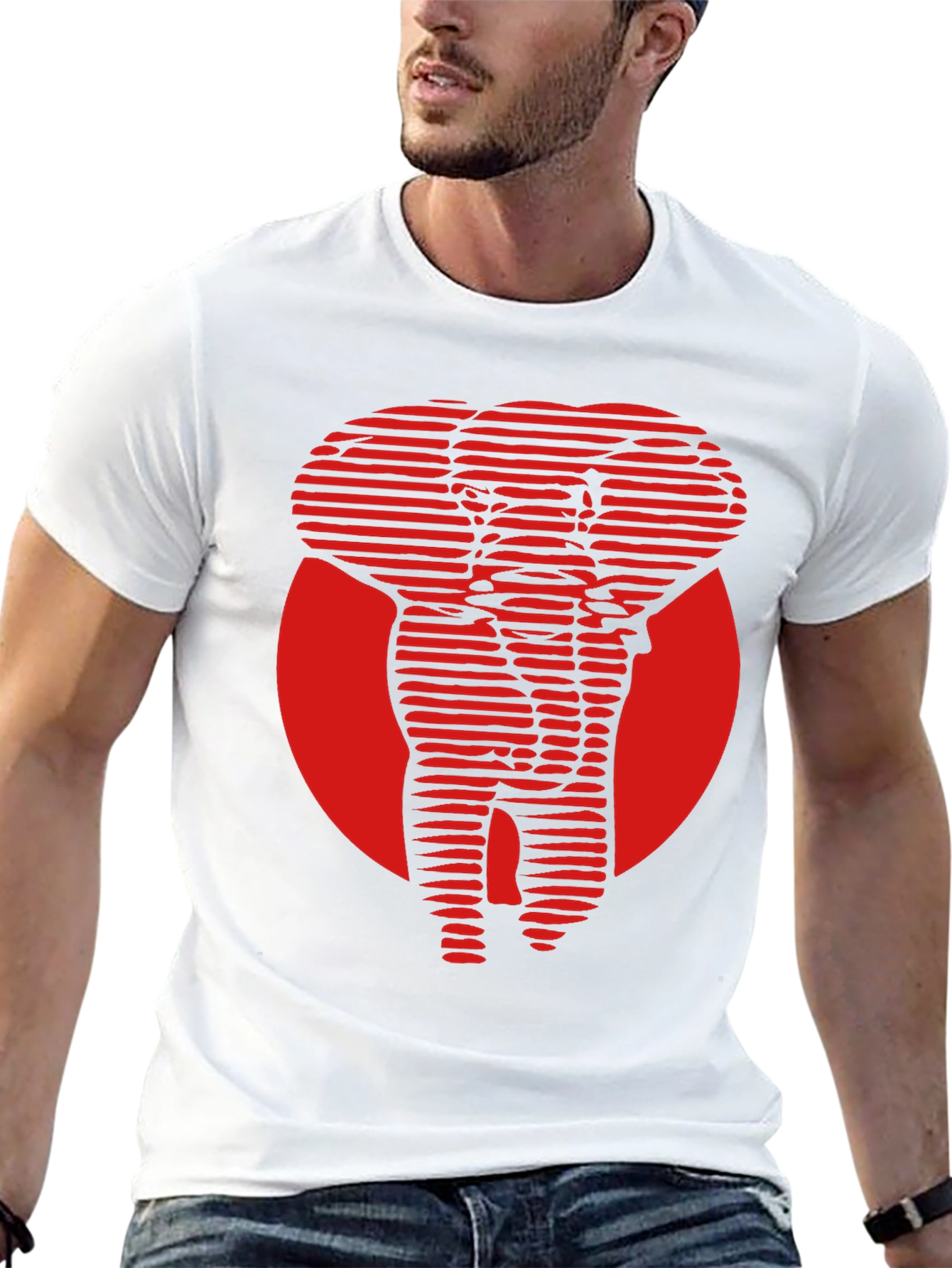 Black Red Elephant Graphic Tee - Cool Stylish Design view 13