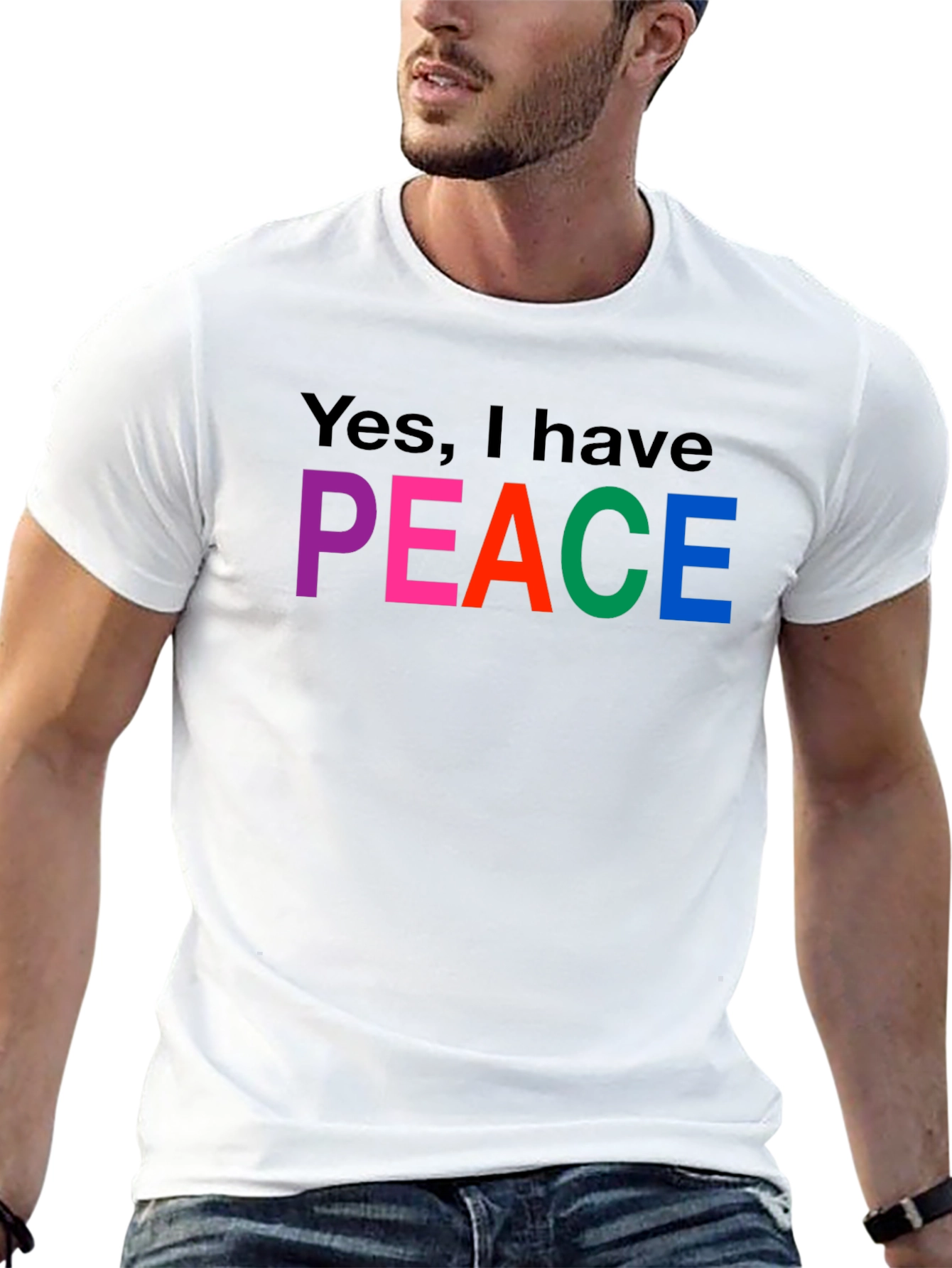 Black Peace T-Shirt - Colorful Graphic Tee view 13