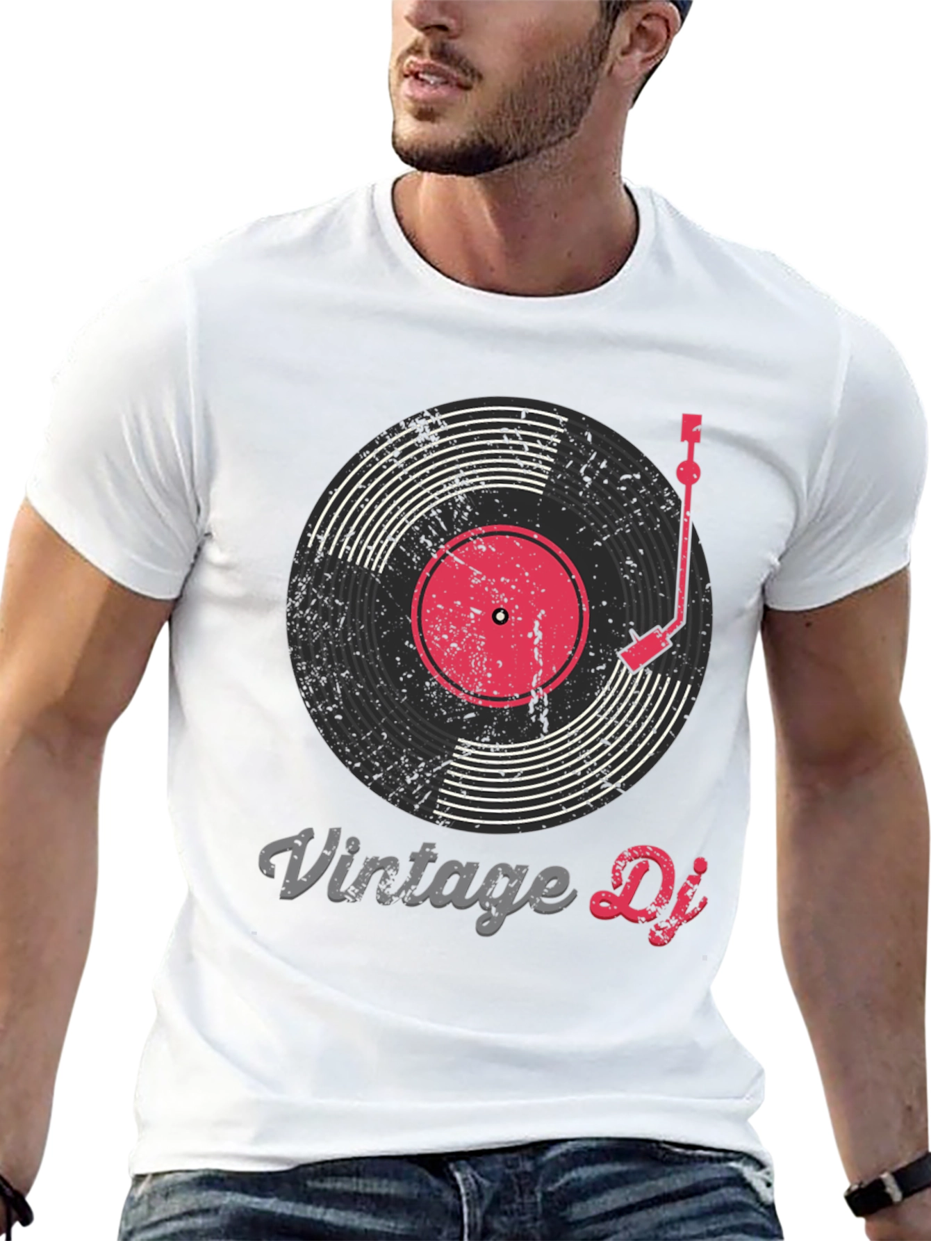 Black Vintage DJ Record Player Graphic Tee view 13